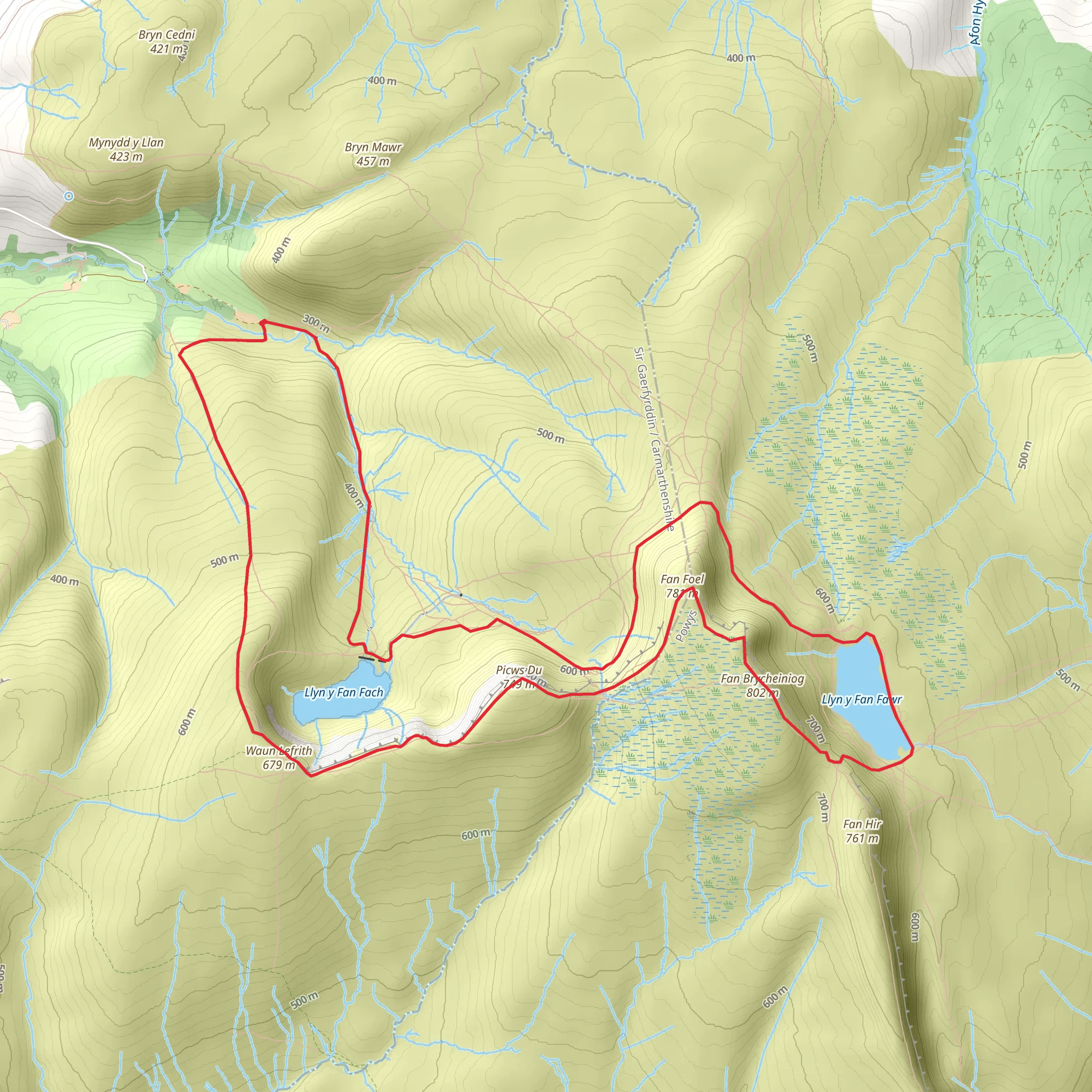 Carmarthen Fans and Glacial Cwms (31) mobile static map