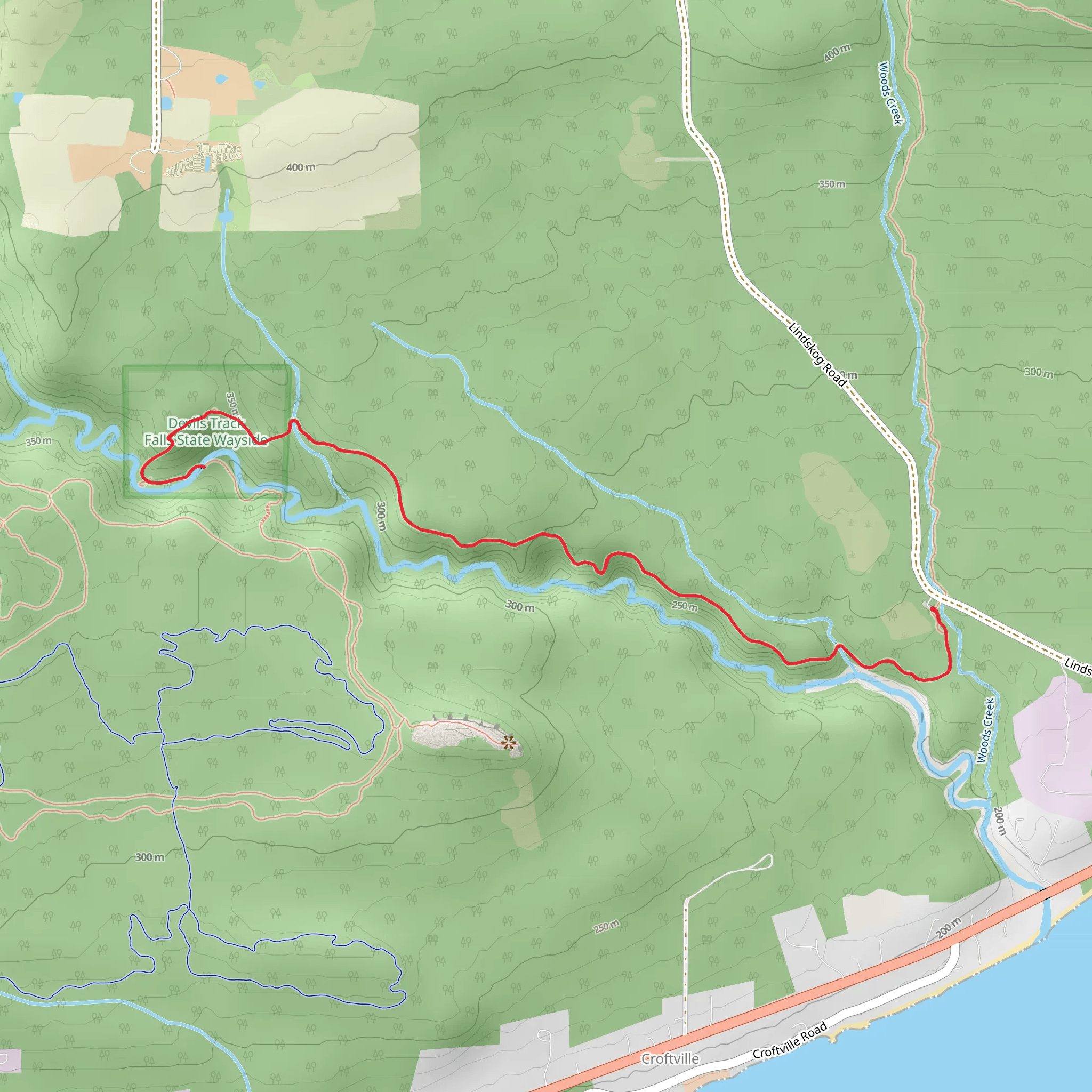West Devil Track via Superior Hiking Trail mobile static map