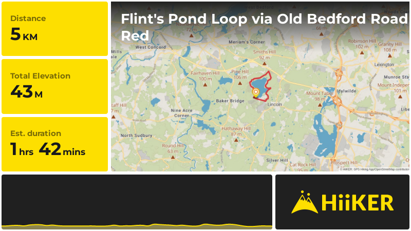 Flint's Pond Loop via Old Bedford Road Red | Middlesex County | Massac