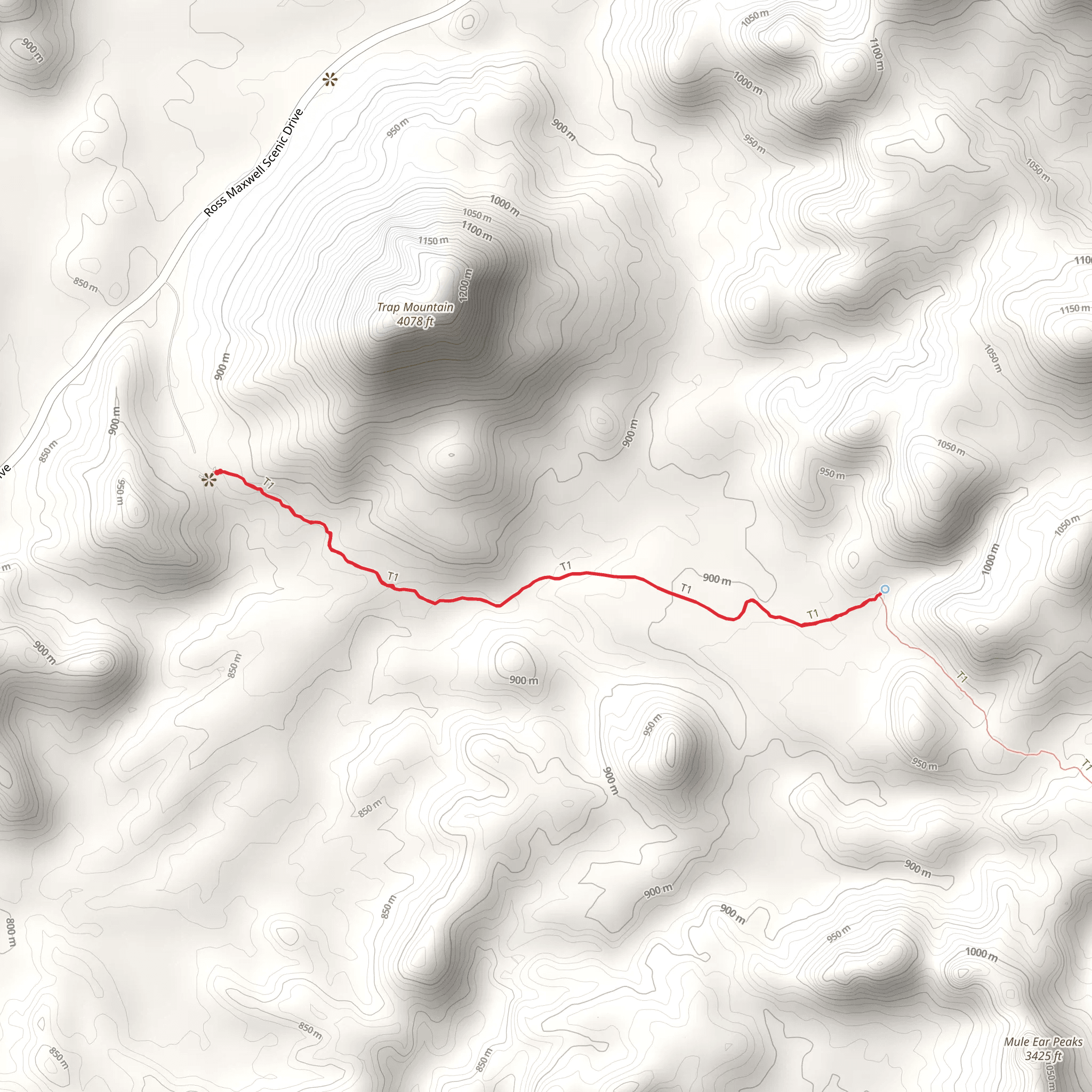 Mule Ears Trail Short mobile static map