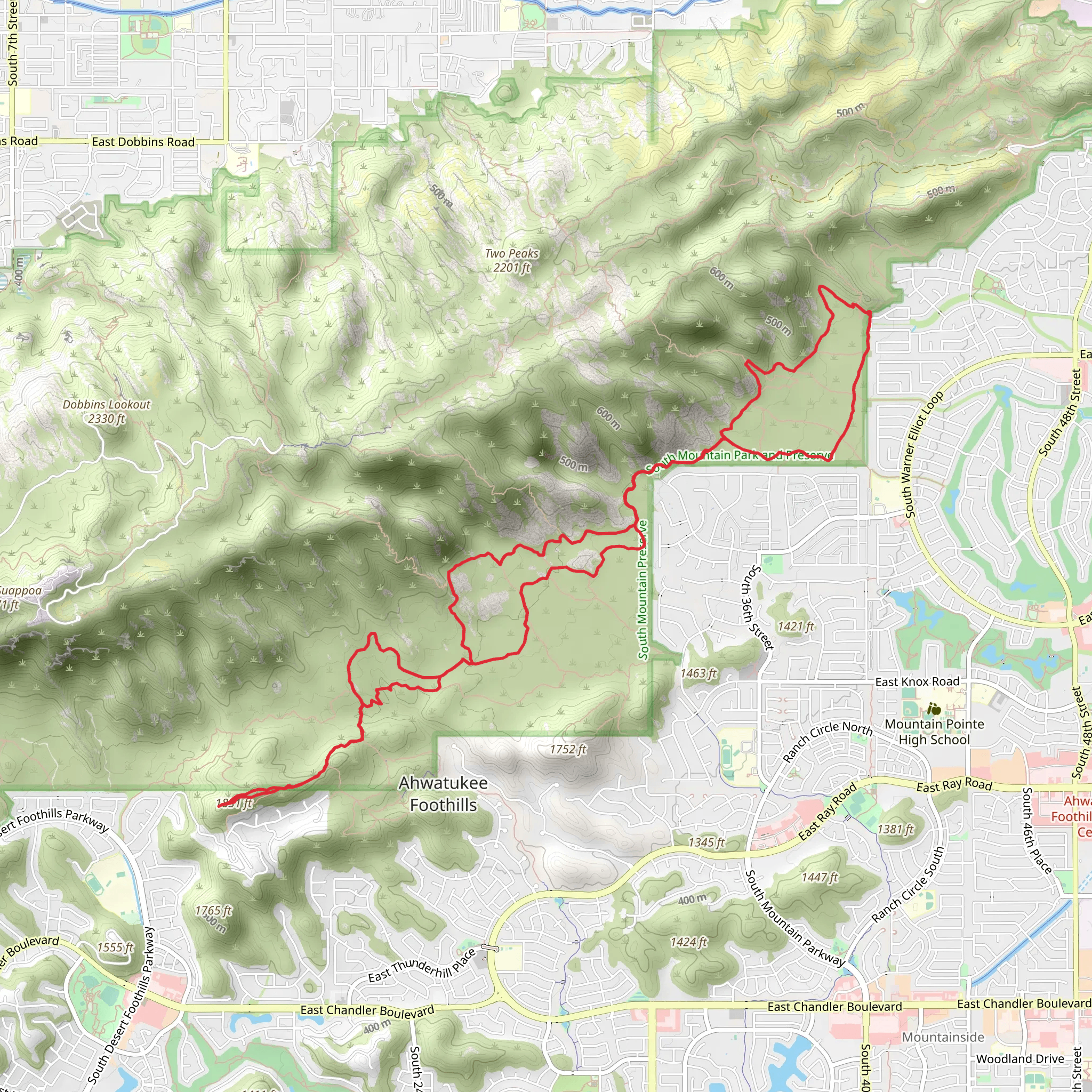 Desert Classic and Bronco Flats Loop mobile static map