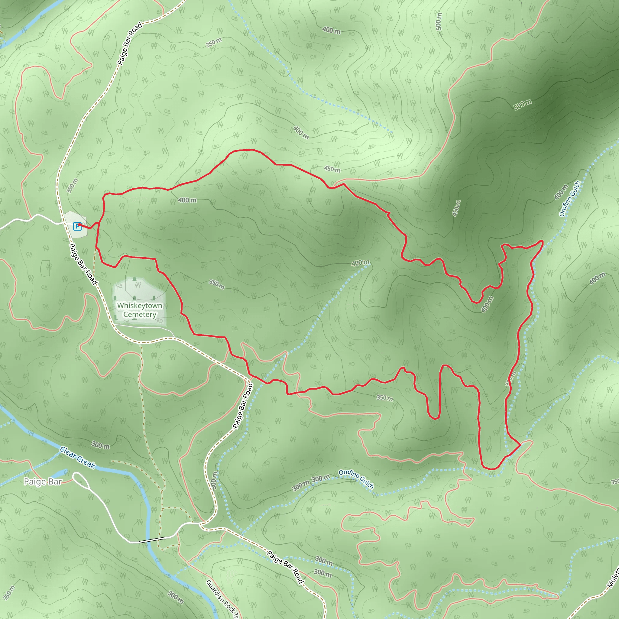 Whiskeytown Cemetery Loop mobile static map