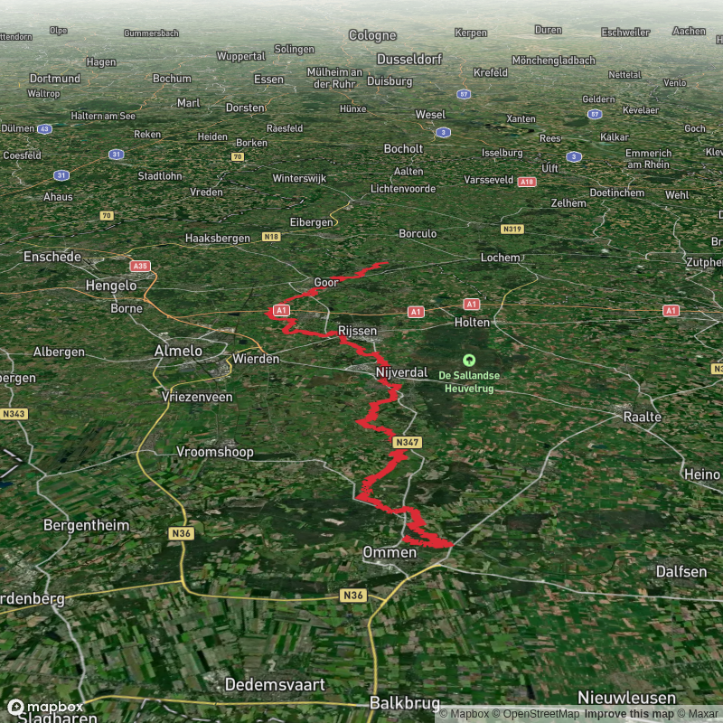 Ommen to Westervlierderblok via Kasteel Eerde, Velderberg and Nieuw Koerdam