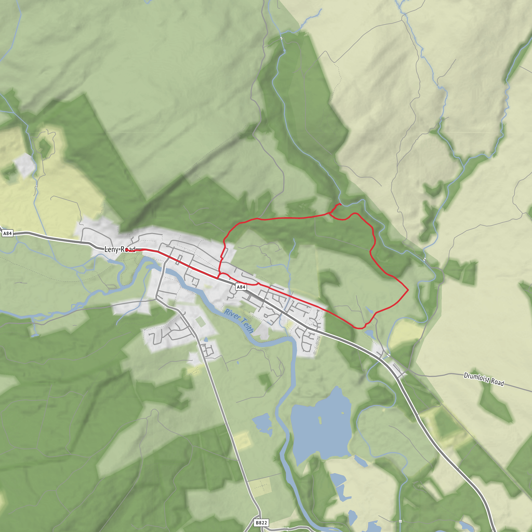 Chambered Cairn and Bracklinn Falls Loop mobile static map