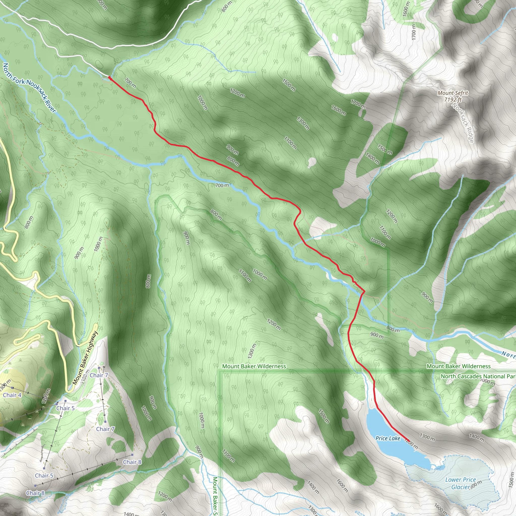 Price Lake Trail mobile static map