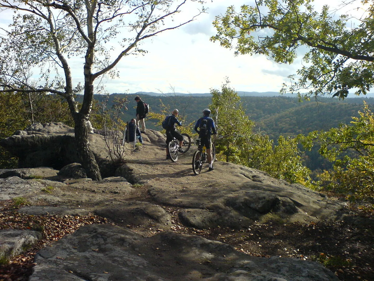 An image depicting the trail Drachenfels and Durchbuckhoehle Loop and its surrounding area.