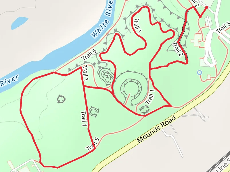 Trail 1, 2 and 5 Loop along White River