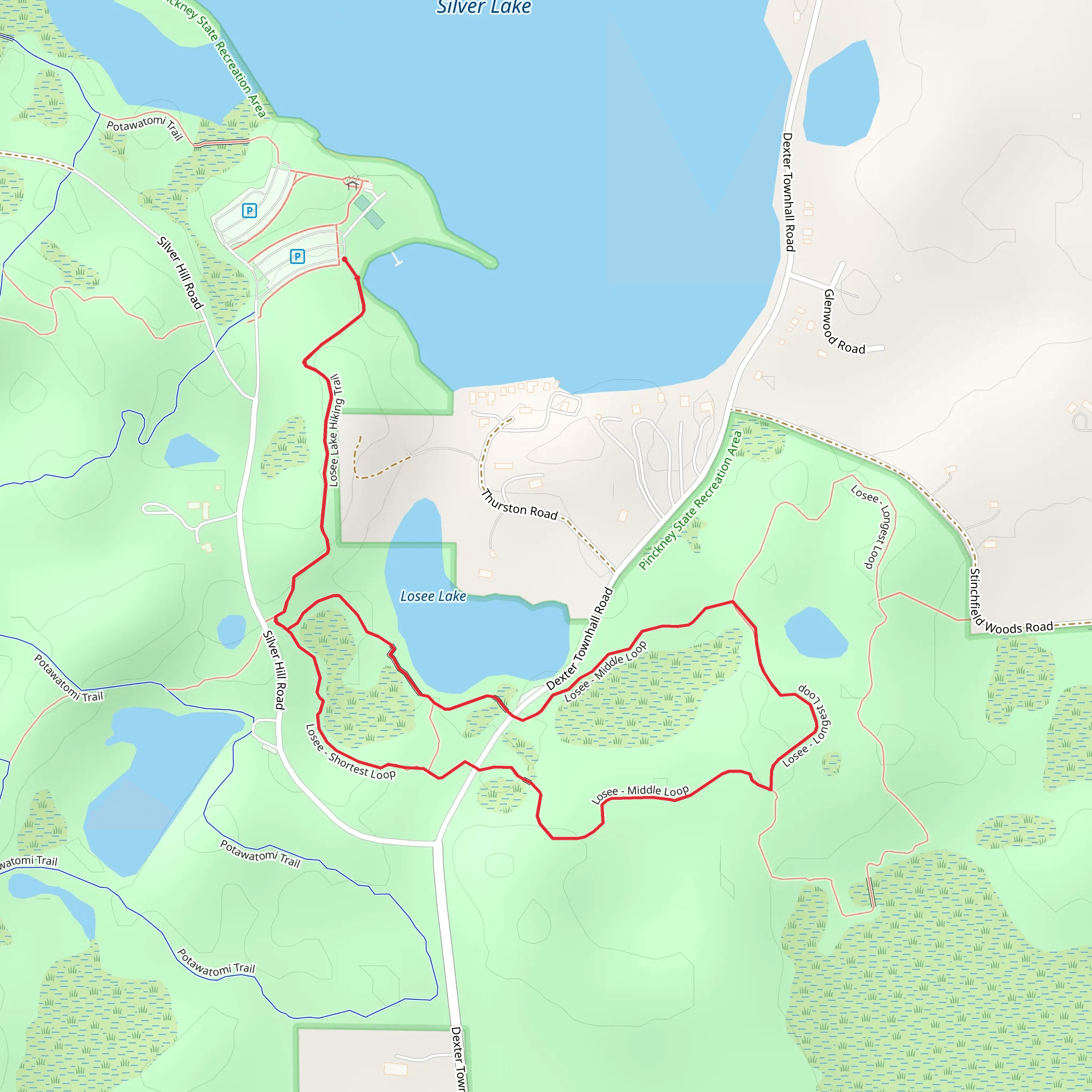 Loose Lake Loop Hiking Trail mobile static map