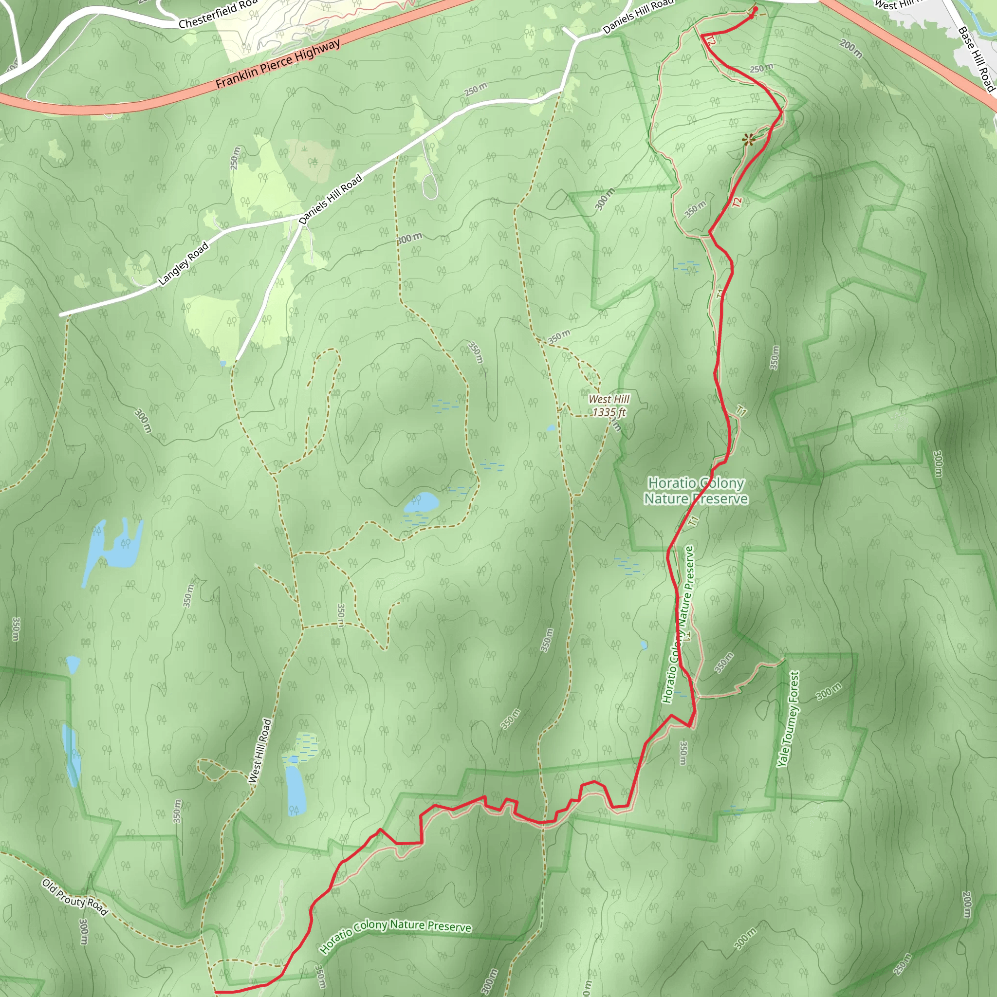 Red Diamond Trail and Wantastiquet-Monadnock Trail mobile static map