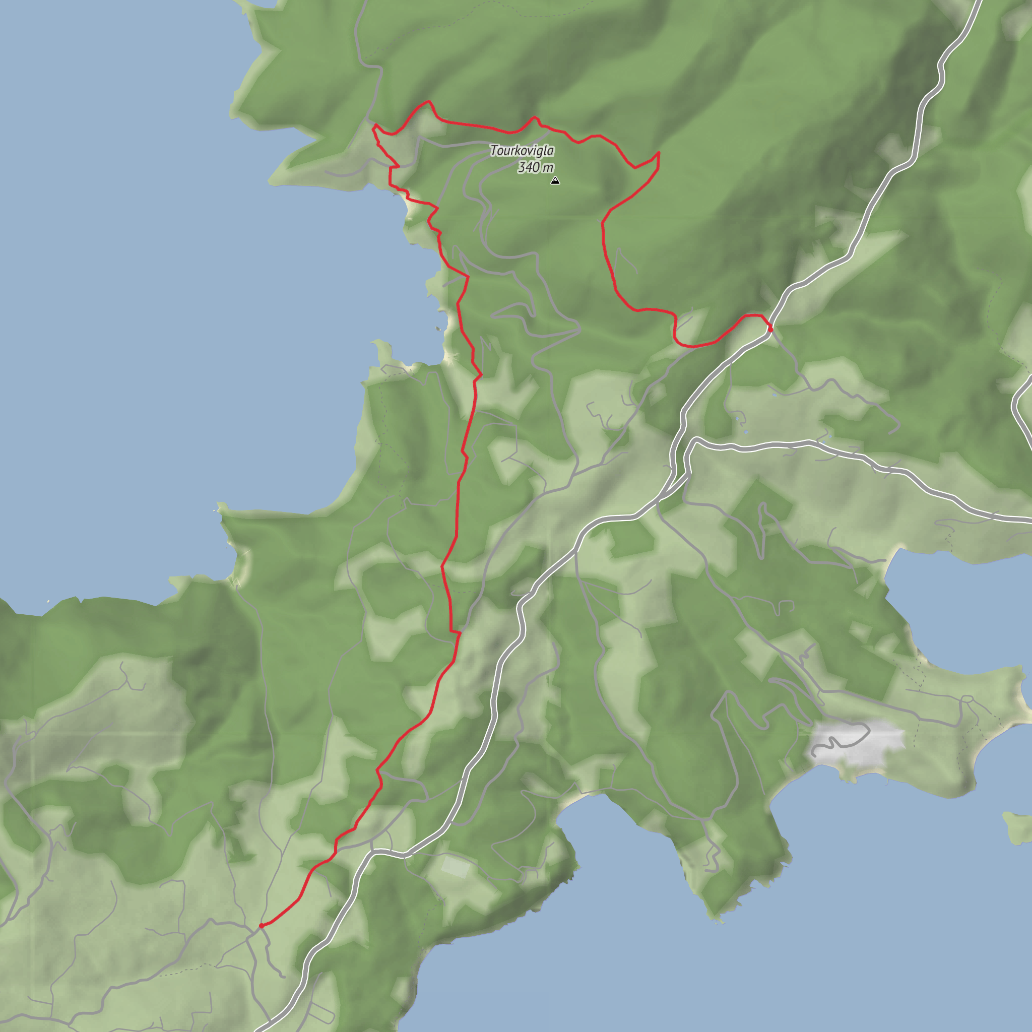 Mega Nero, Megalo Chorafi, Psili Rachi and Tourkovigla mobile static map