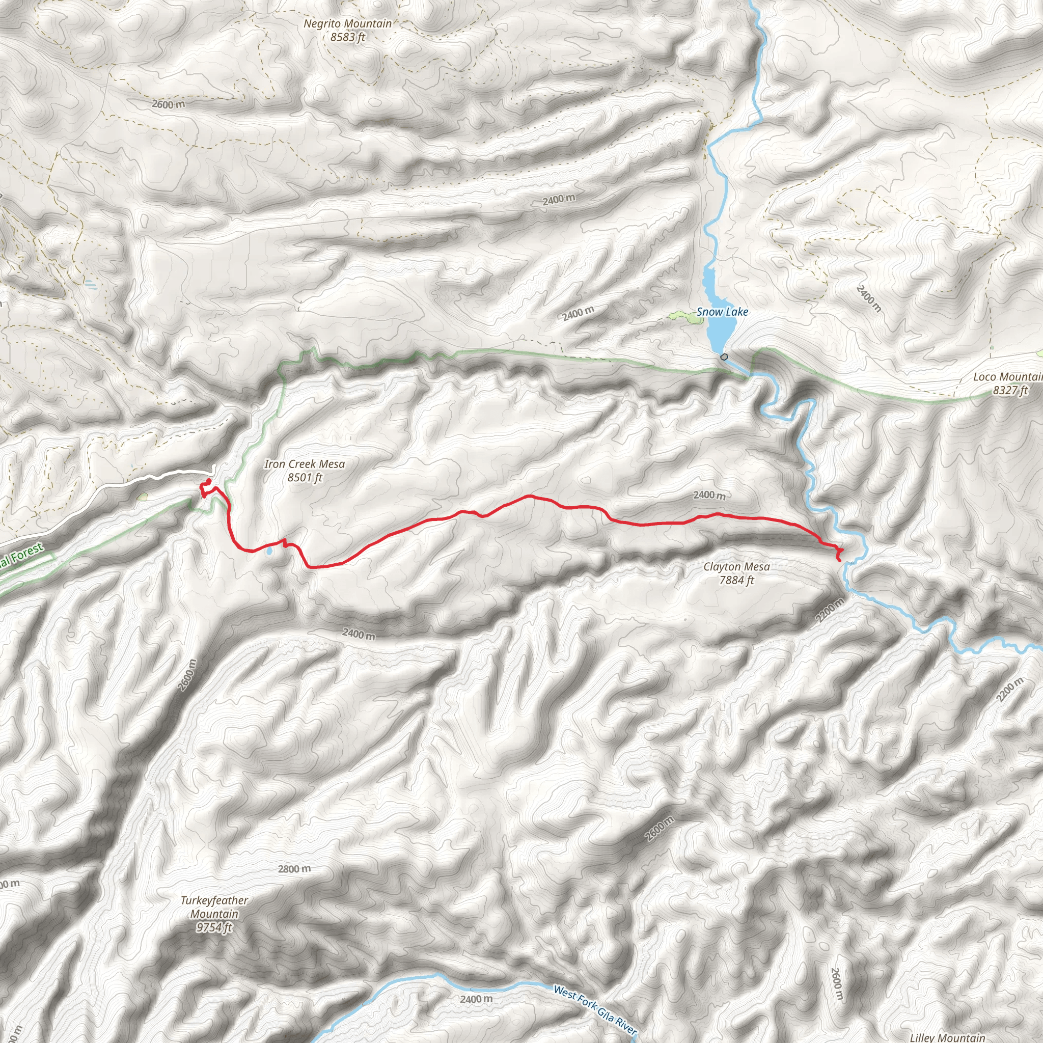 Iron Creek Mesa Trail mobile static map