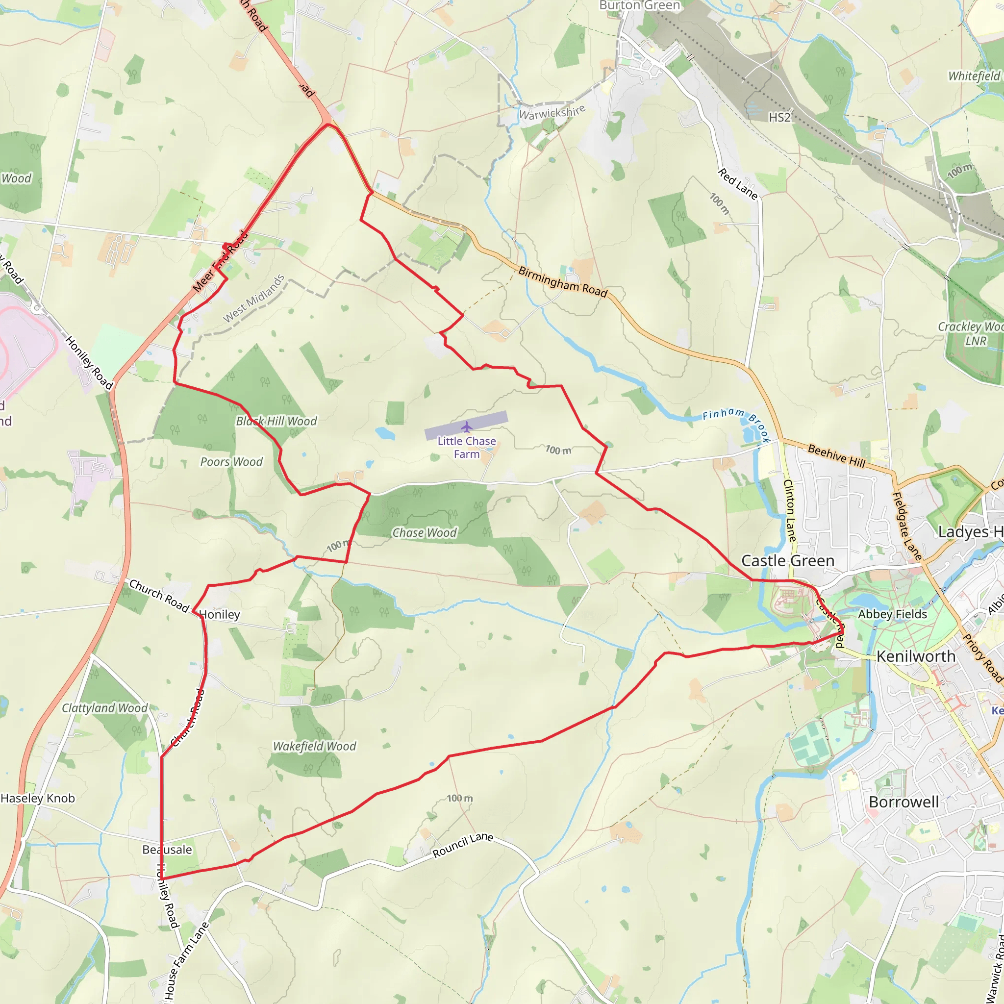 Honiley, Beausale and Kenilworth Loop via Kenilworth Castle | Metropol