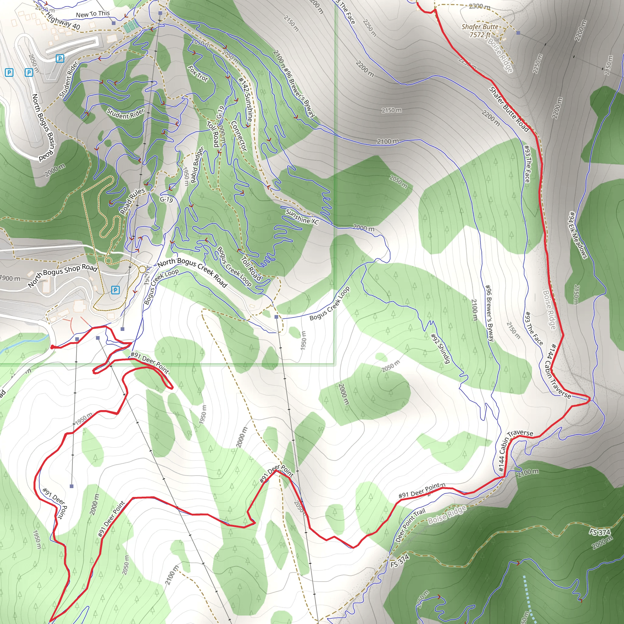 Shafer Butte via Deer point mobile static map