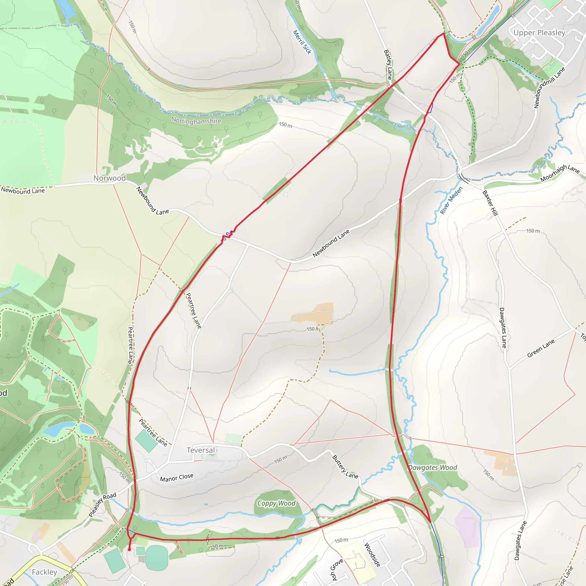 Teversal Loop Trail mobile static map
