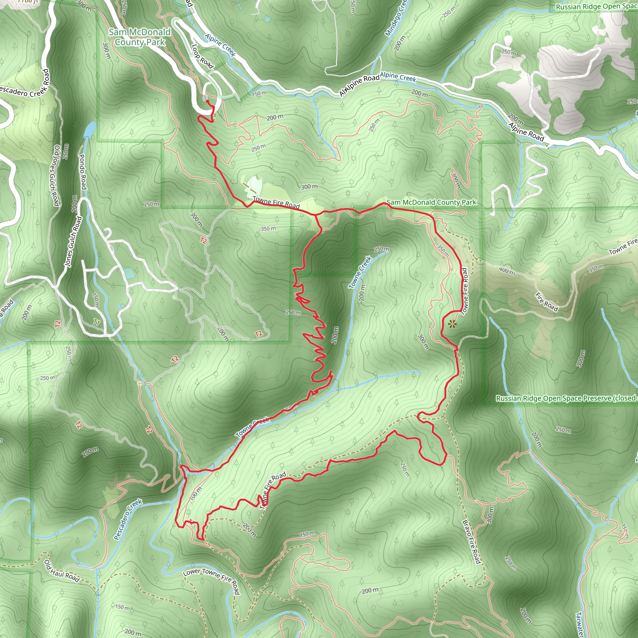 East Brook Trail and West Brook Trail Loop mobile static map