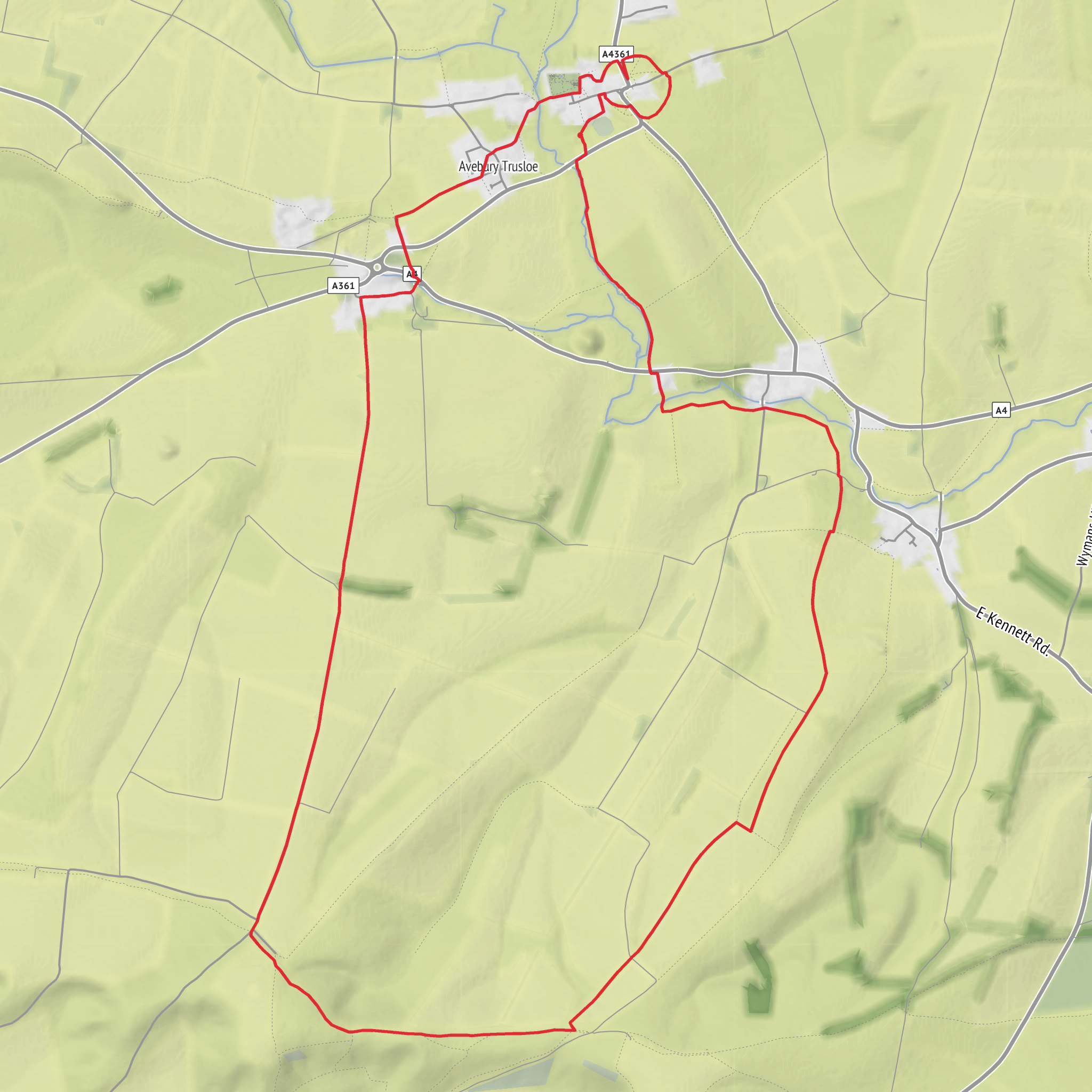Allington Down, Harestone Down and Waden Hill Loop mobile static map