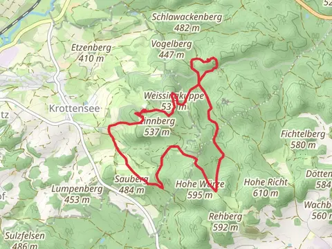 Weissingkuppe via Exkursionspfad and Neuhaus-Zantberg