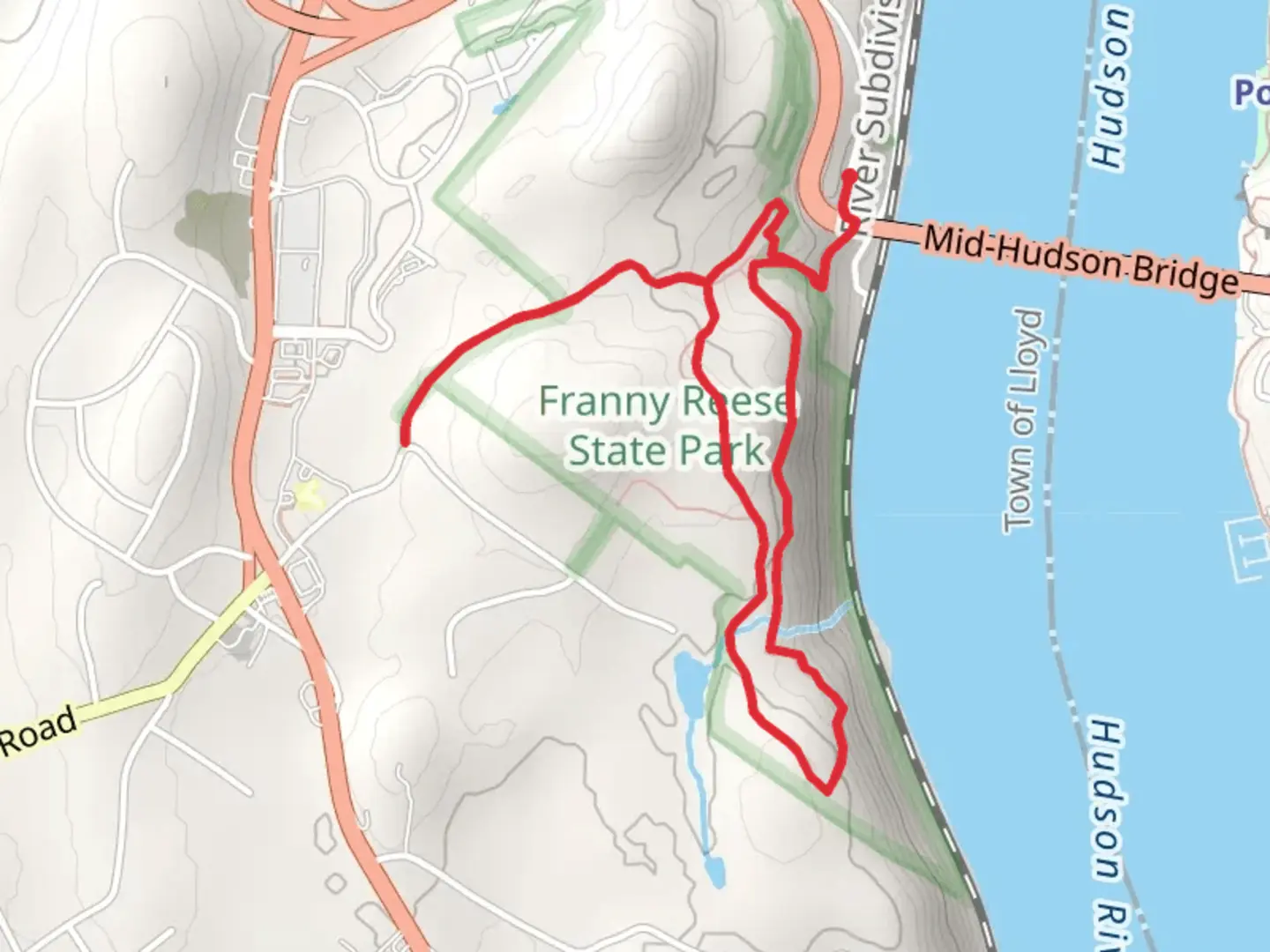 An image depicting the trail Yellow and White Trail Loop - Johnson-Iorio Memorial Park Loop and its surrounding area.