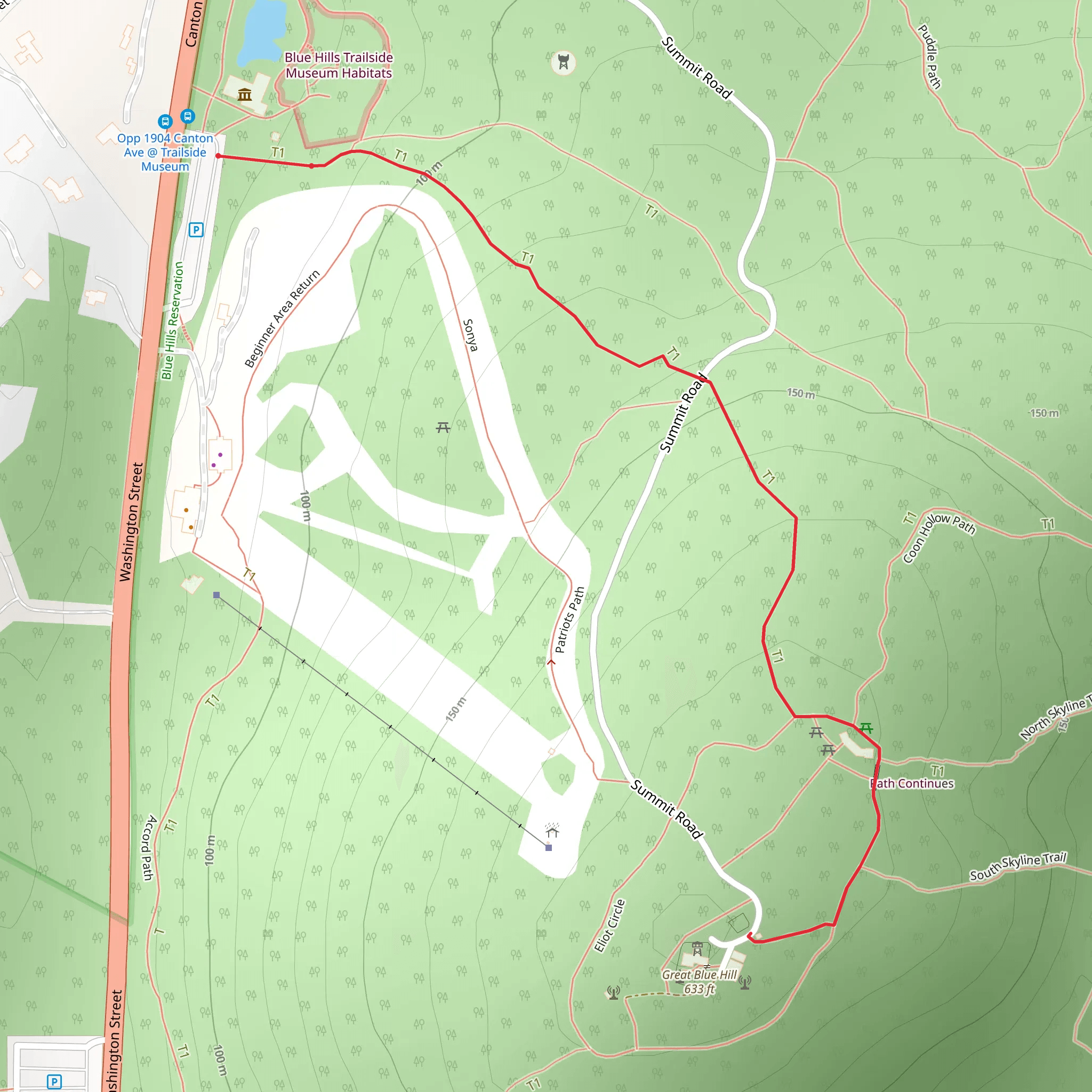 Great Blue Hill from Canton Avenue mobile static map