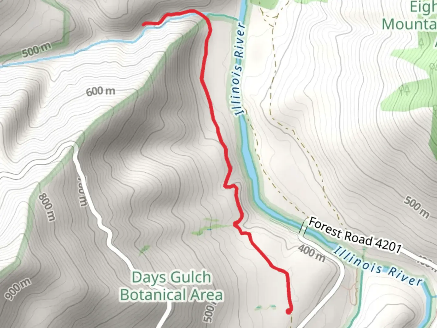 An image depicting the trail Mikes Gulch and its surrounding area.