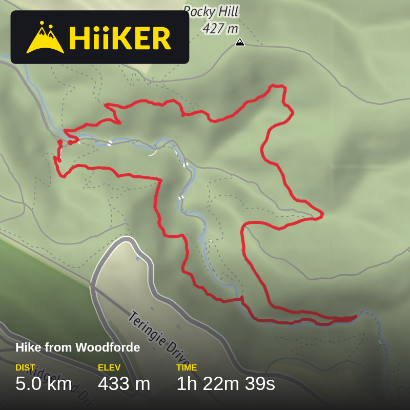 A map preview of the recording Morialta Falls.