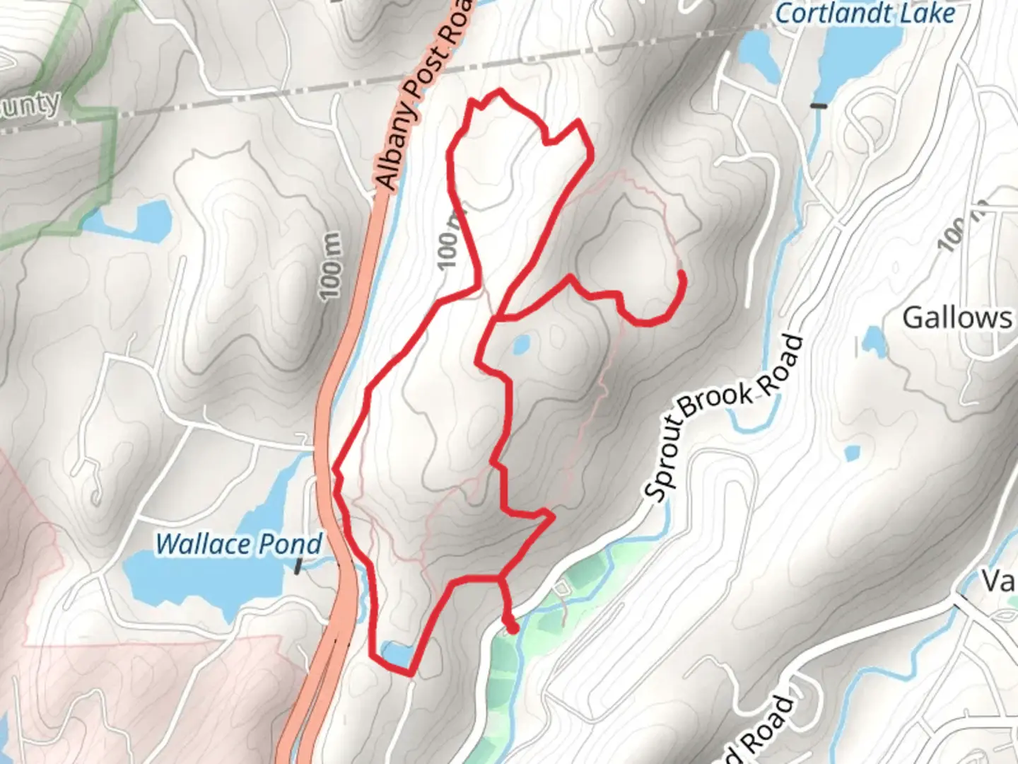 An image depicting the trail Hudson Highlands from Sprout Brook Road and its surrounding area.