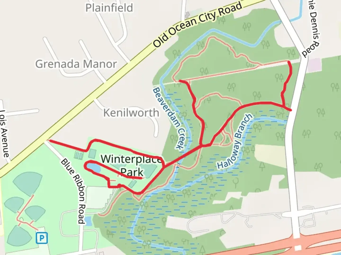 An image depicting the trail Winterplace Park Walk and its surrounding area.