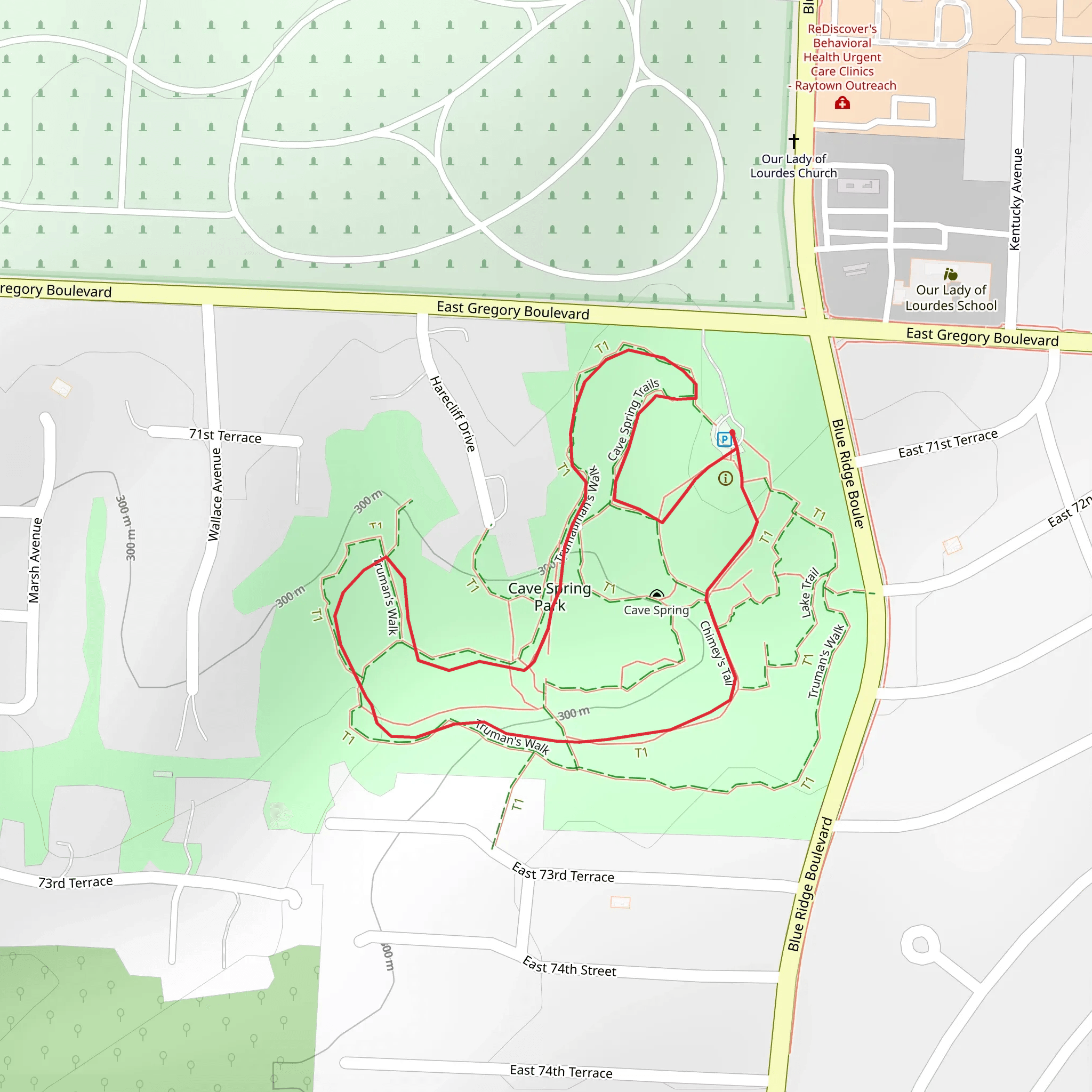 Cave Spring Loop Trail mobile static map