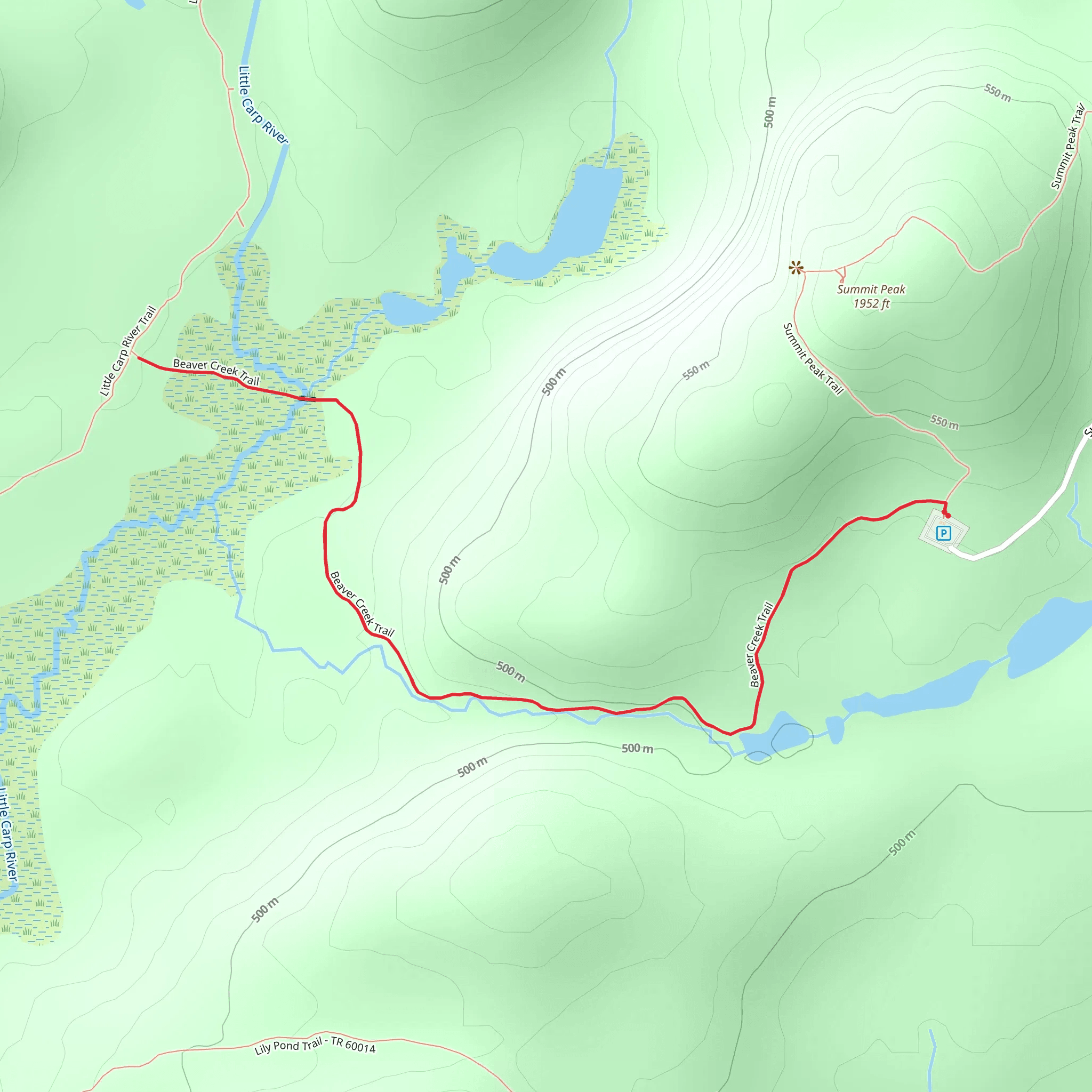 Beaver Creek Trail mobile static map