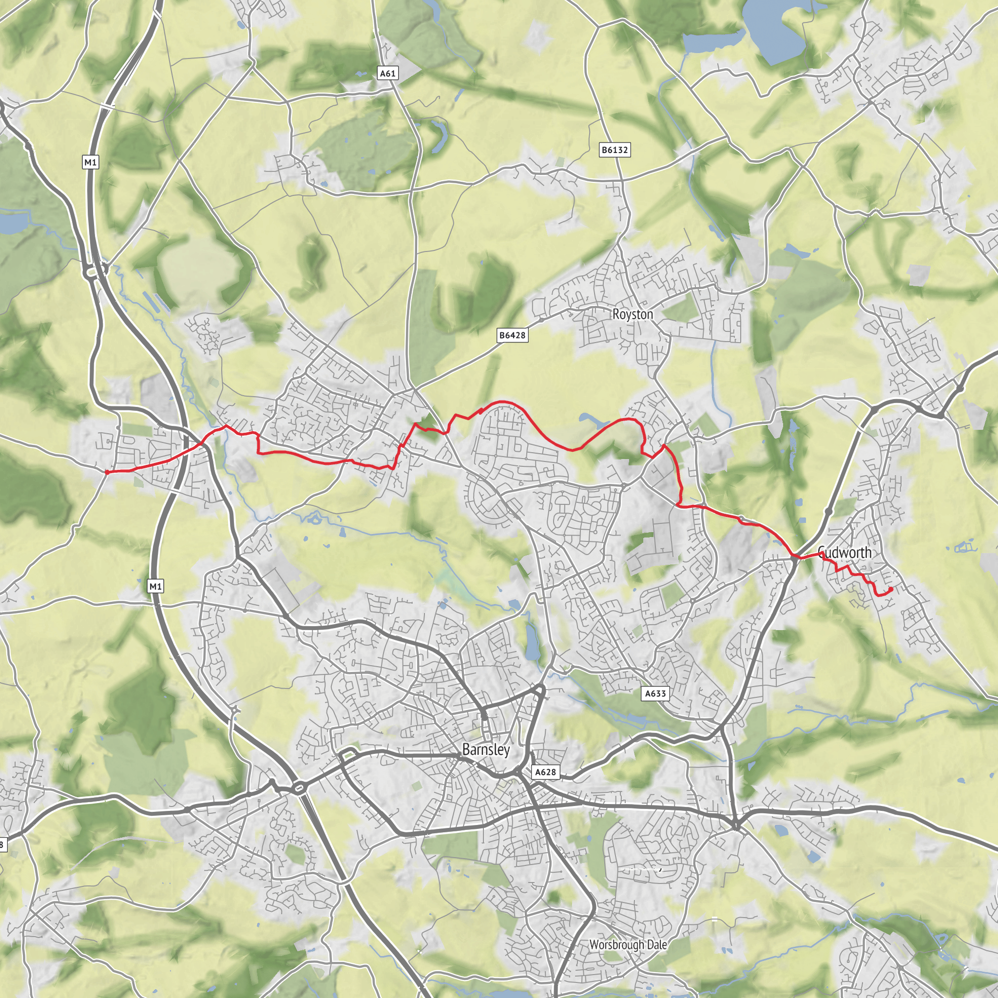 Darton to Home mobile static map