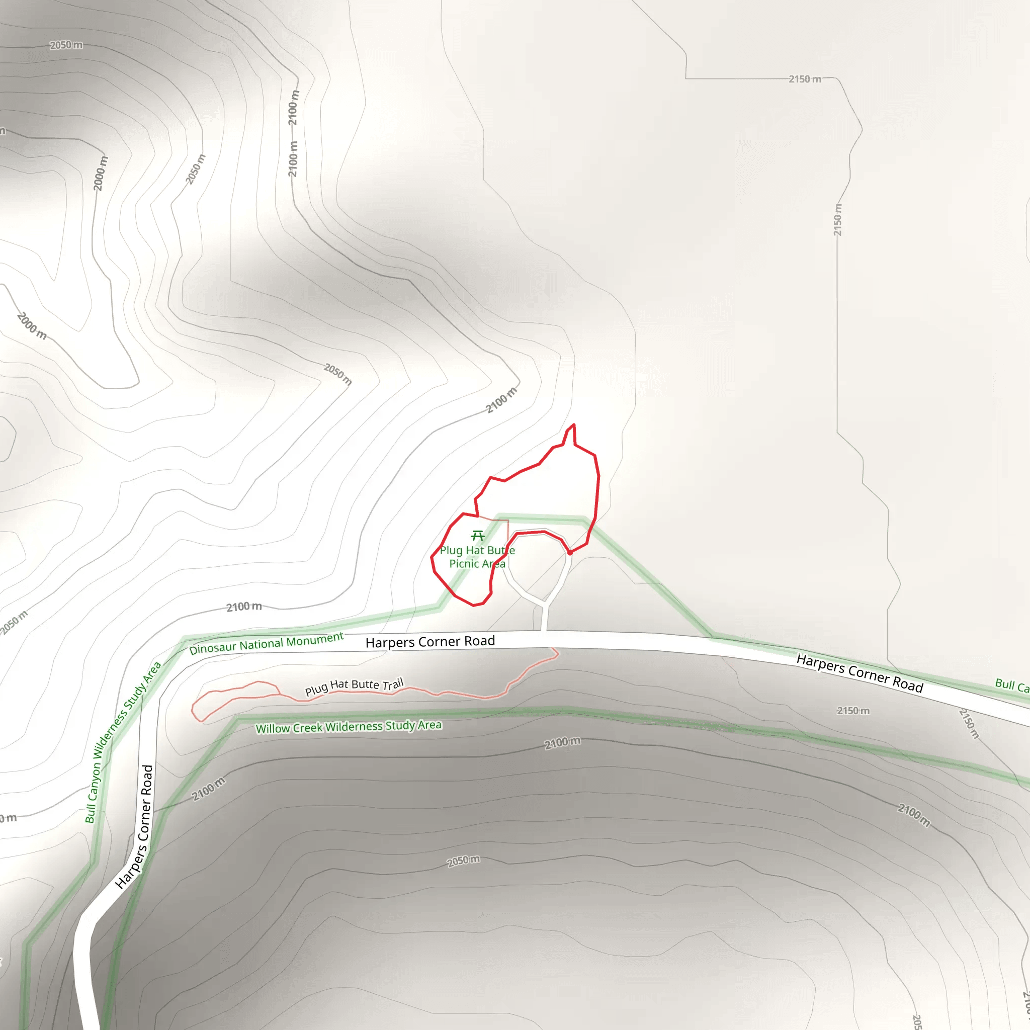 Plug Hat Loop Trail mobile static map