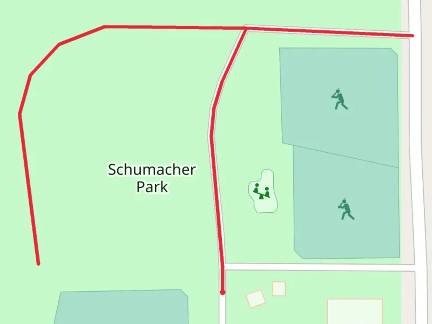 An image depicting the trail Schumacher Park and its surrounding area.