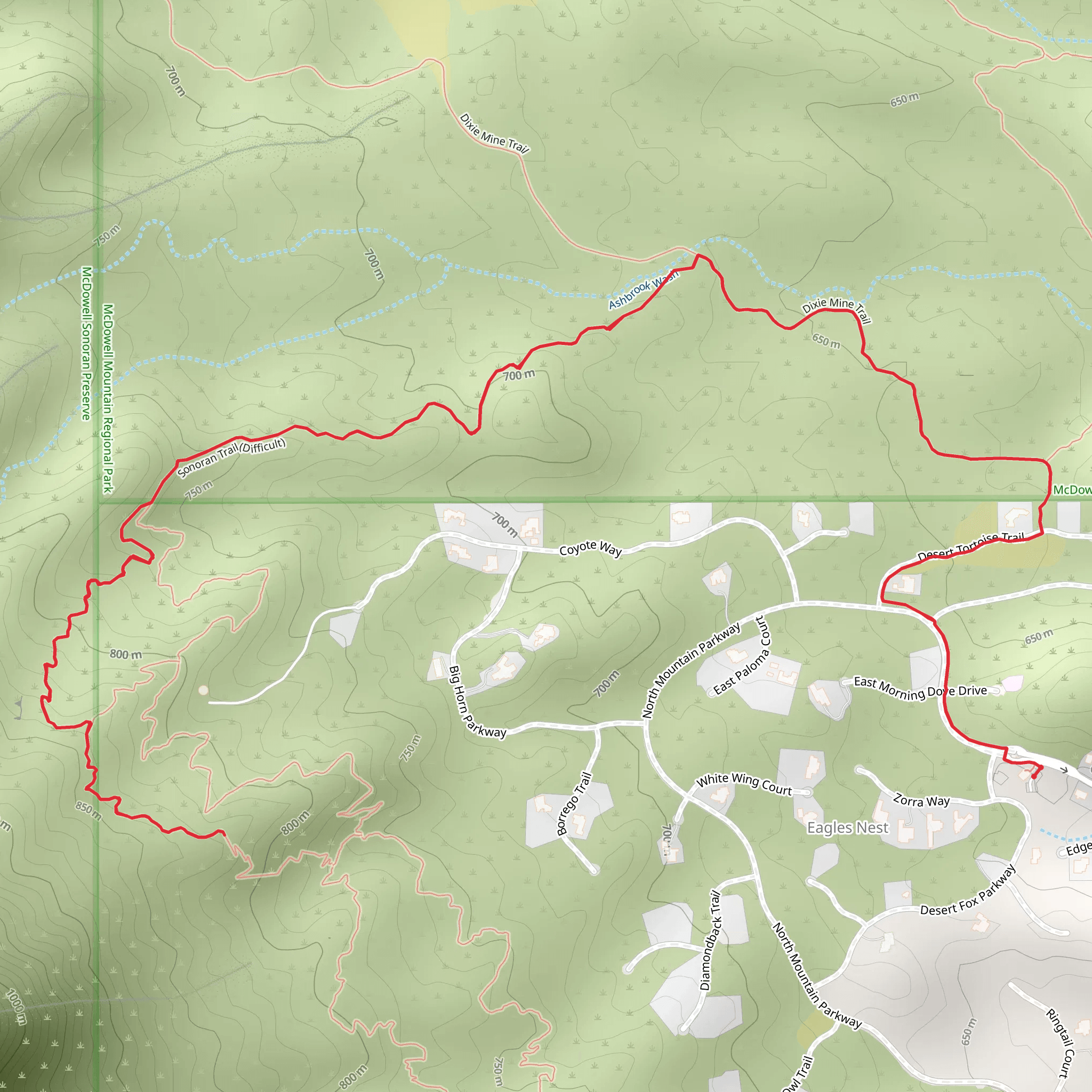 Sonoran and Golden Eagle Trail mobile static map