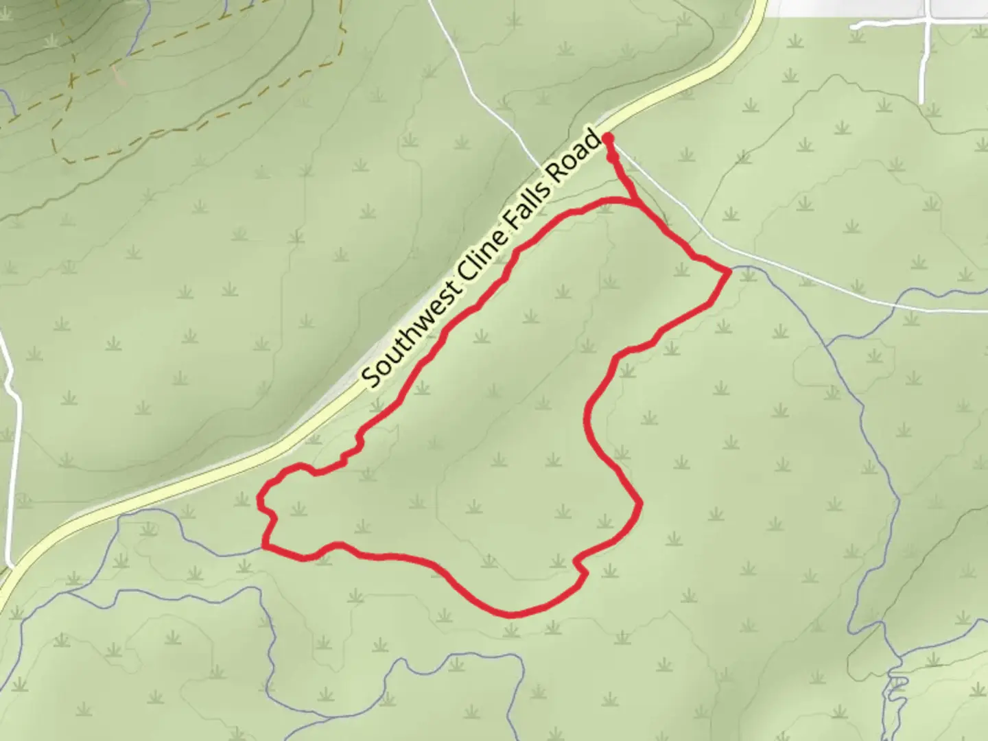 An image depicting the trail Oregon Sunshine Trail and Pumice Foot Trail Loop and its surrounding area.