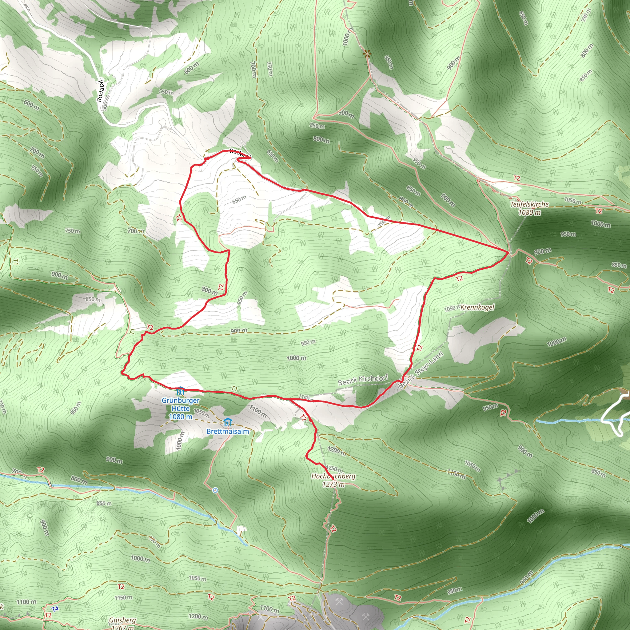 Hochbuchberg via Grünburger Hütte mobile static map