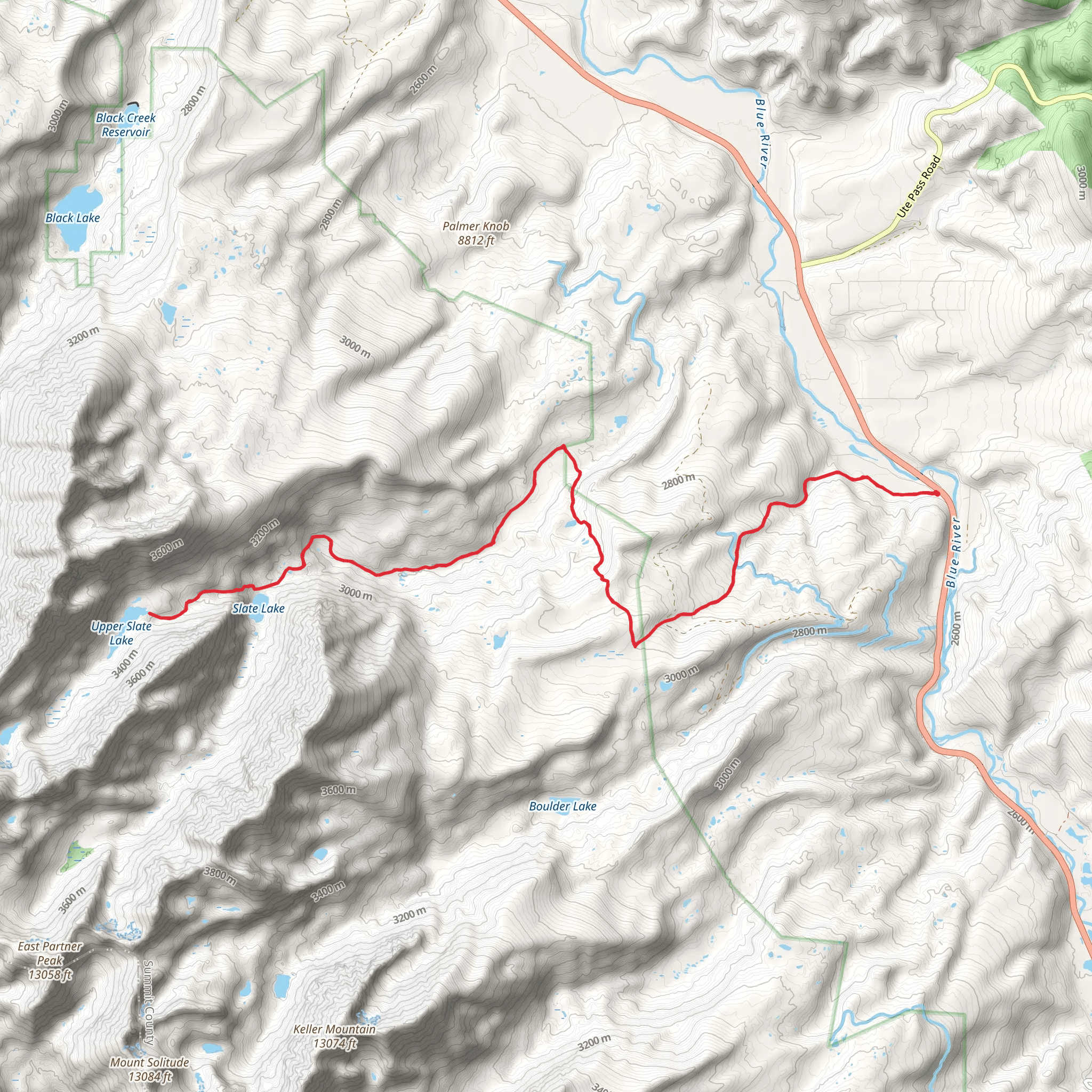 Upper Slate Lake and Harrigan Creek mobile static map