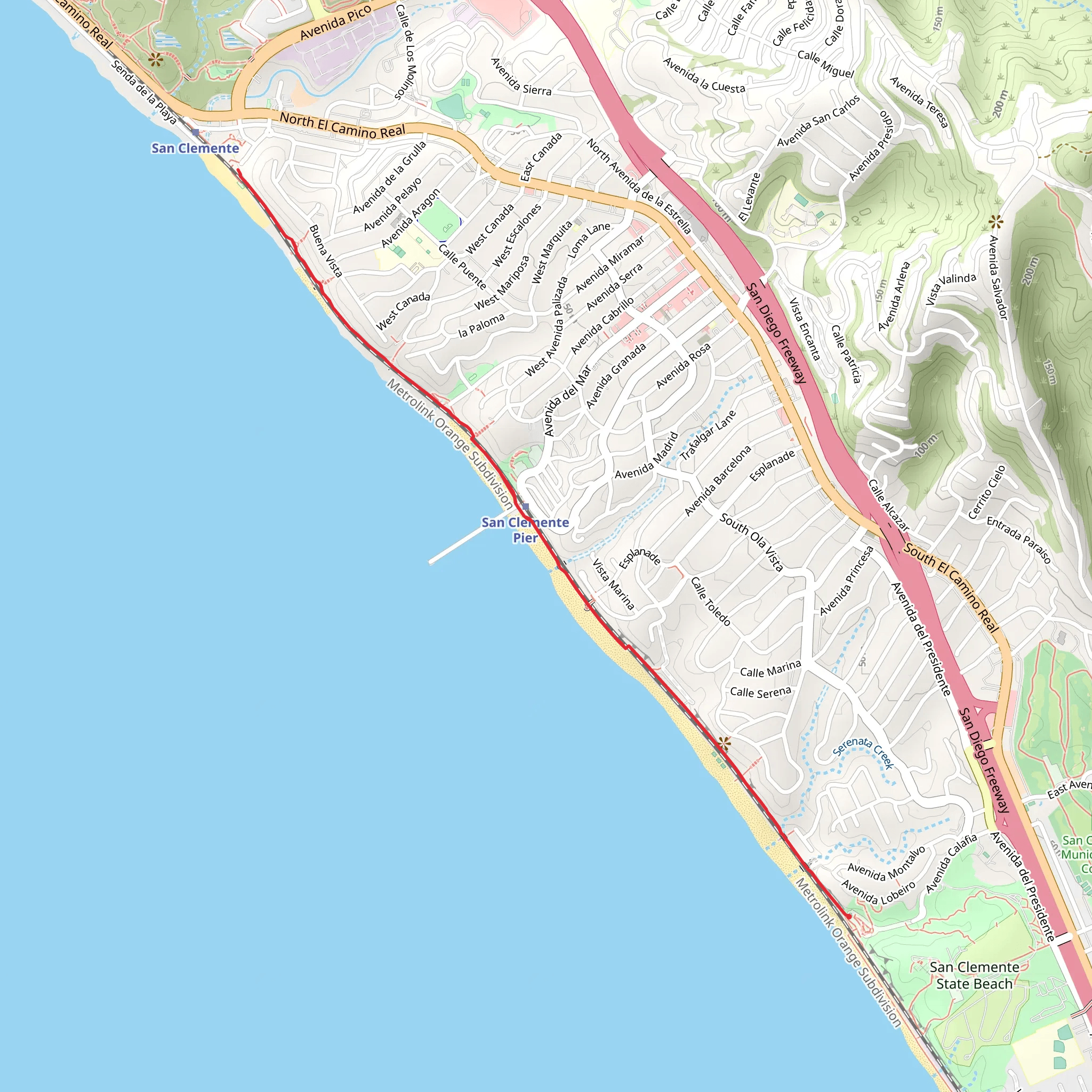 San Clemente Beach Trail mobile static map