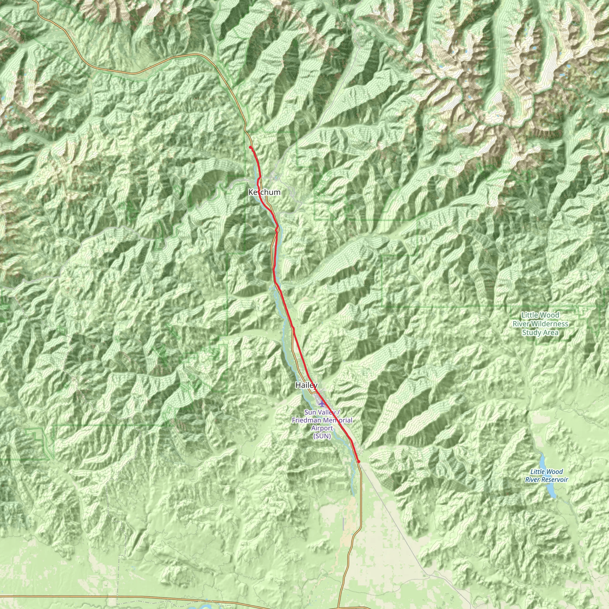 Wood River Trail mobile static map