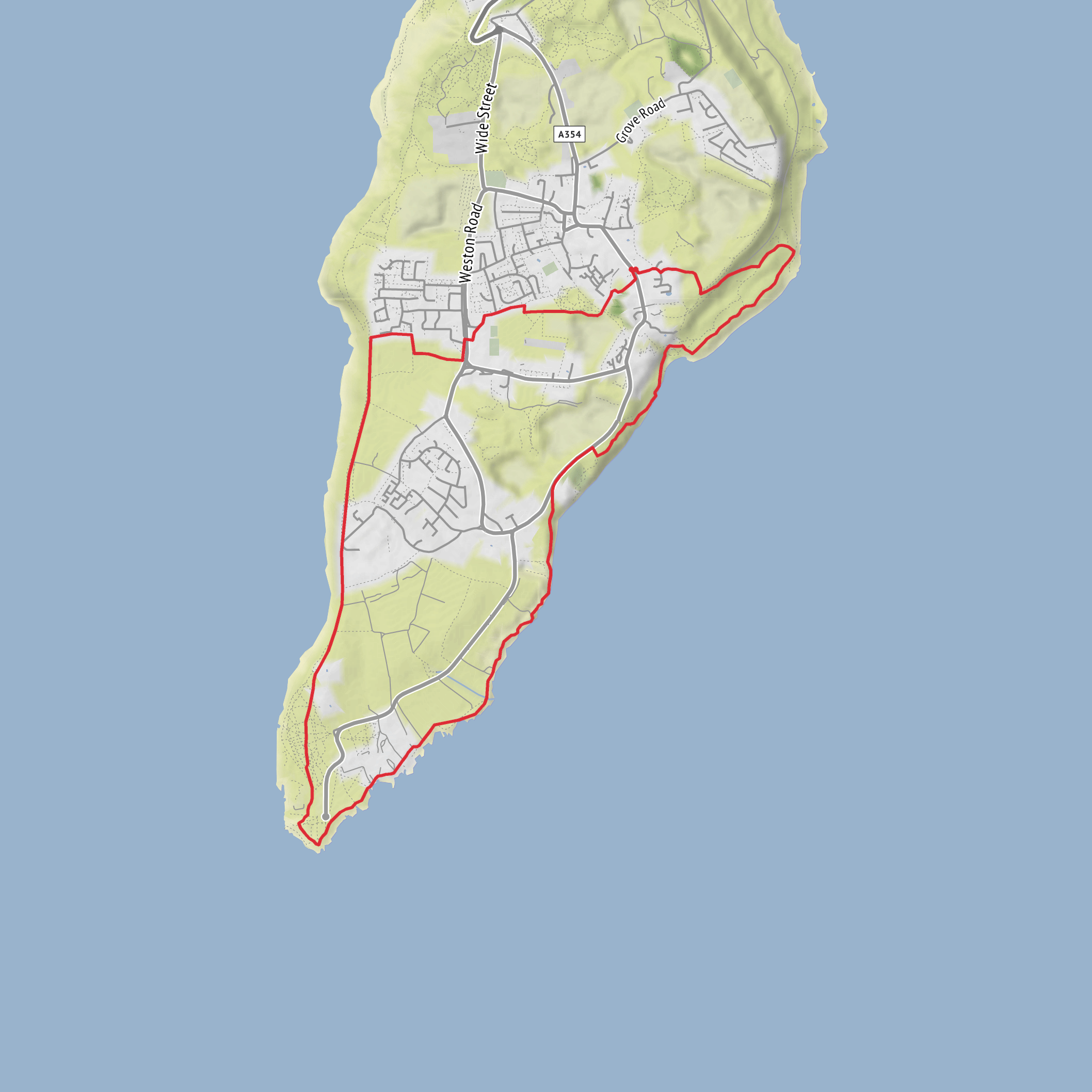 Hike around Portland via Portland Bill and Wallsend Cove mobile static map