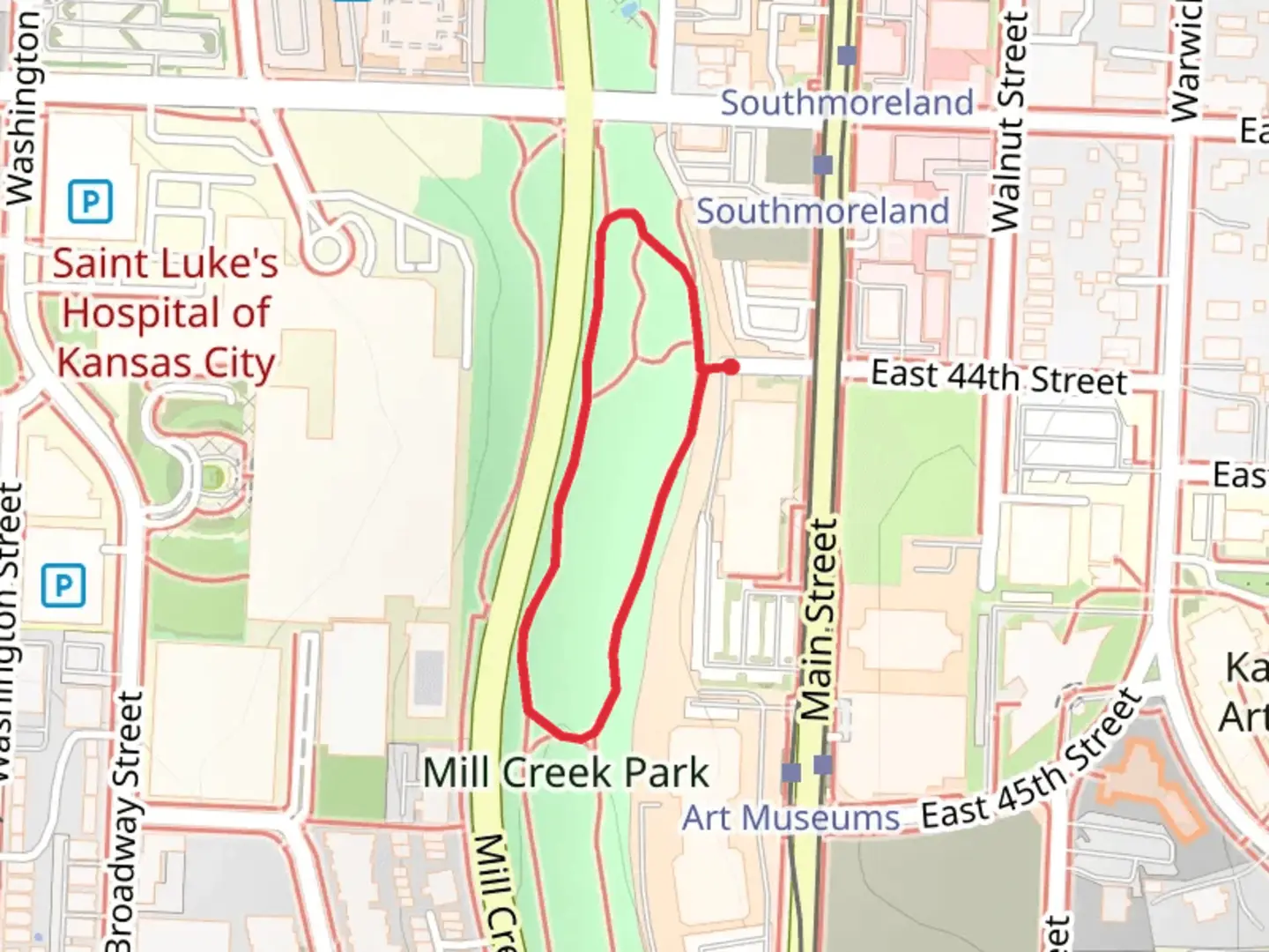 An image depicting the trail Mill Creek Park Short Loop and its surrounding area.