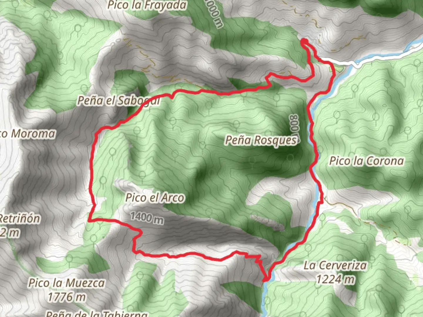 An image depicting the trail Arc Head Route and its surrounding area.
