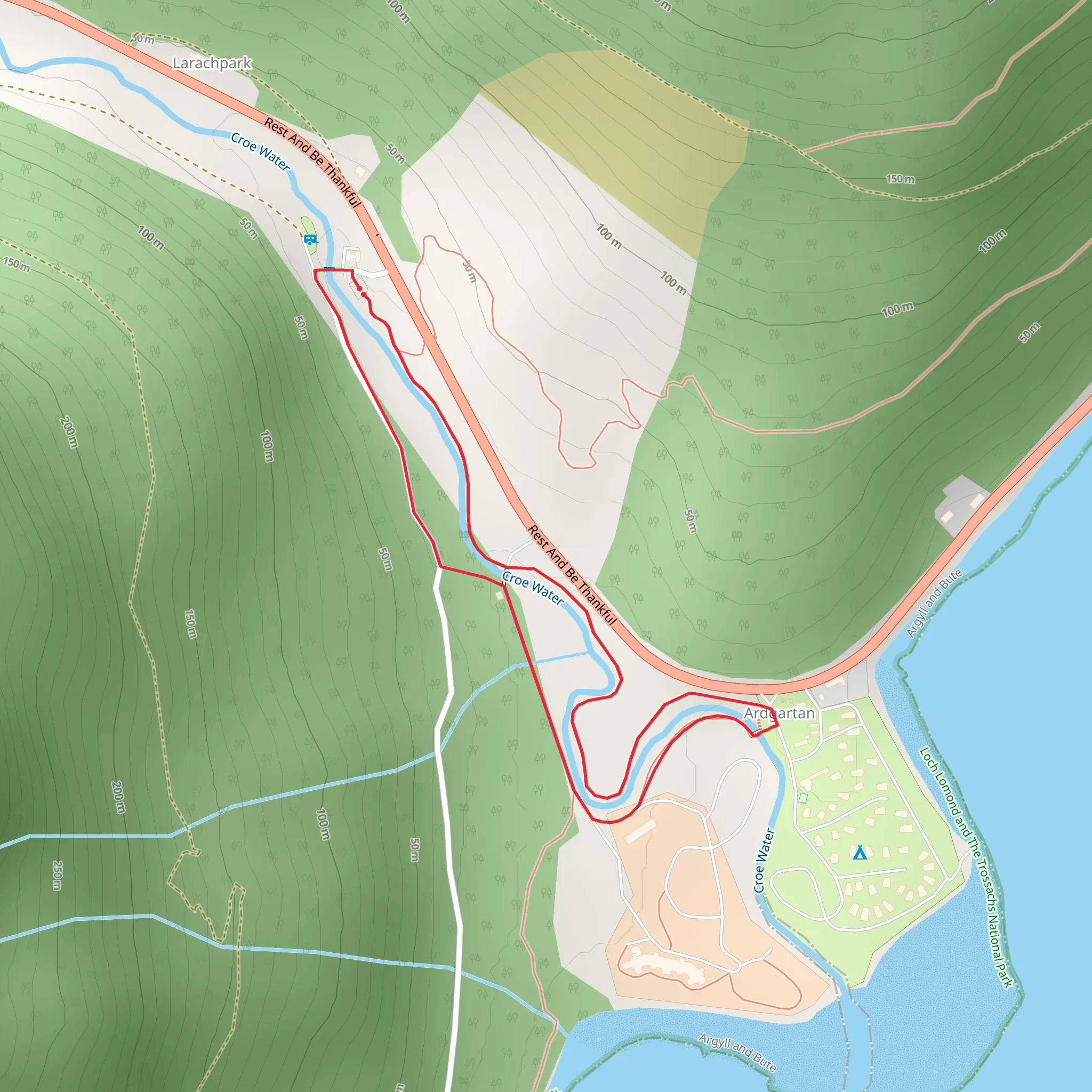 Croe Water Riverside Loop mobile static map