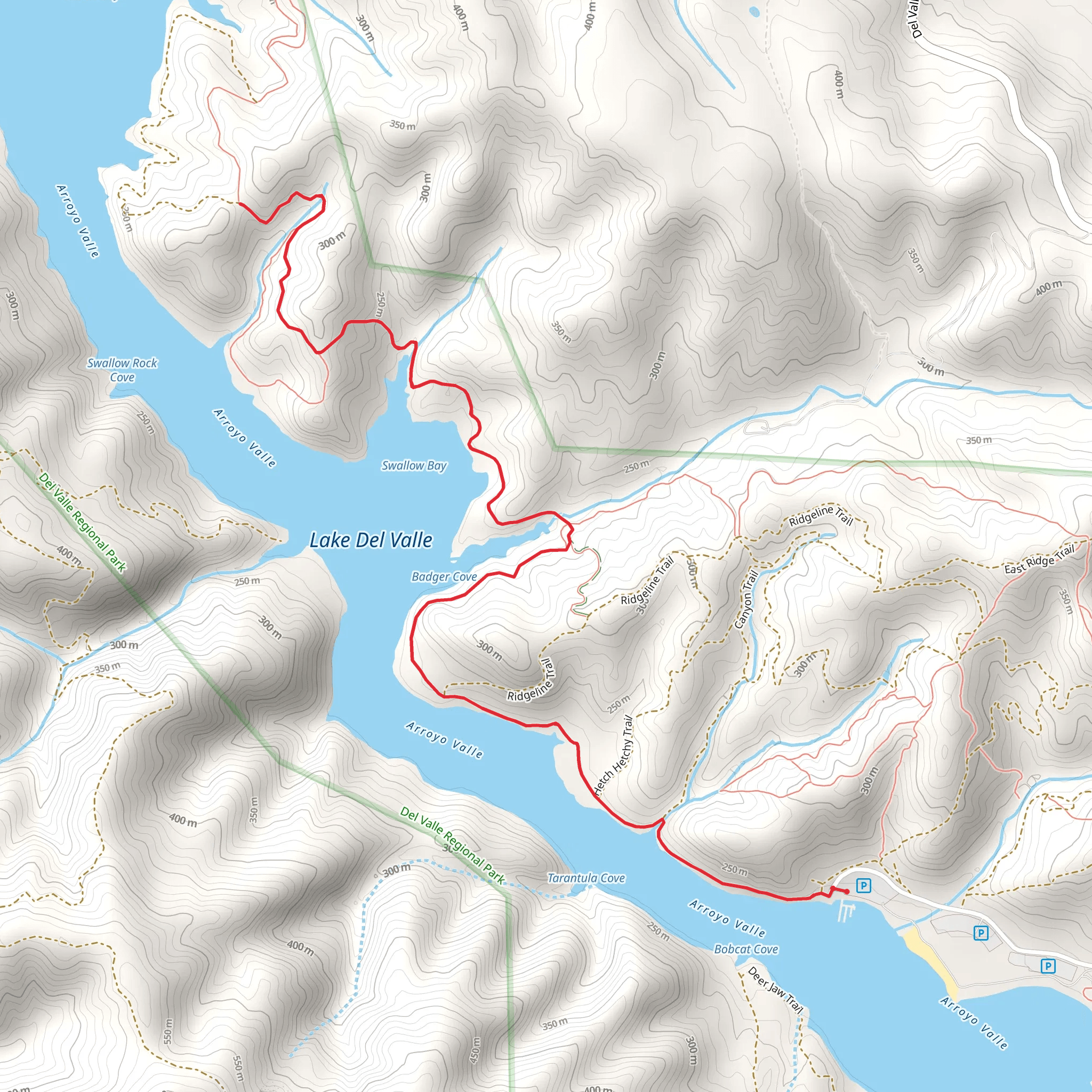 Lake Del Valle - East Shore Short Trail mobile static map