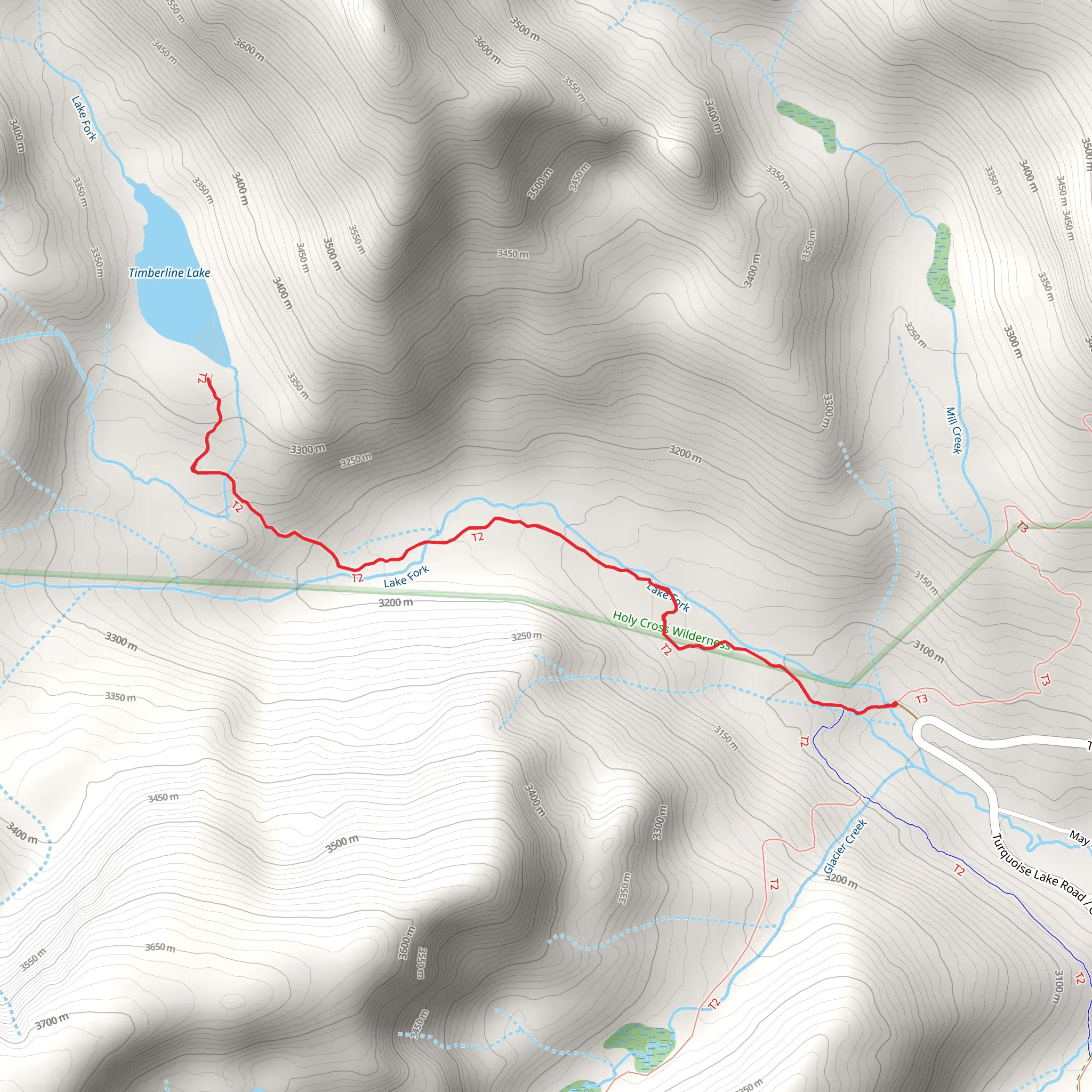 Timberline Trail mobile static map