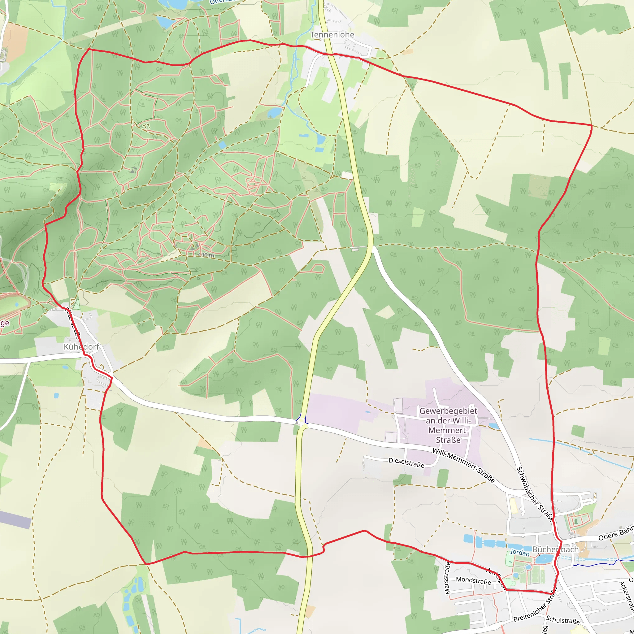 Rundwanderweg Buechenbach mobile static map
