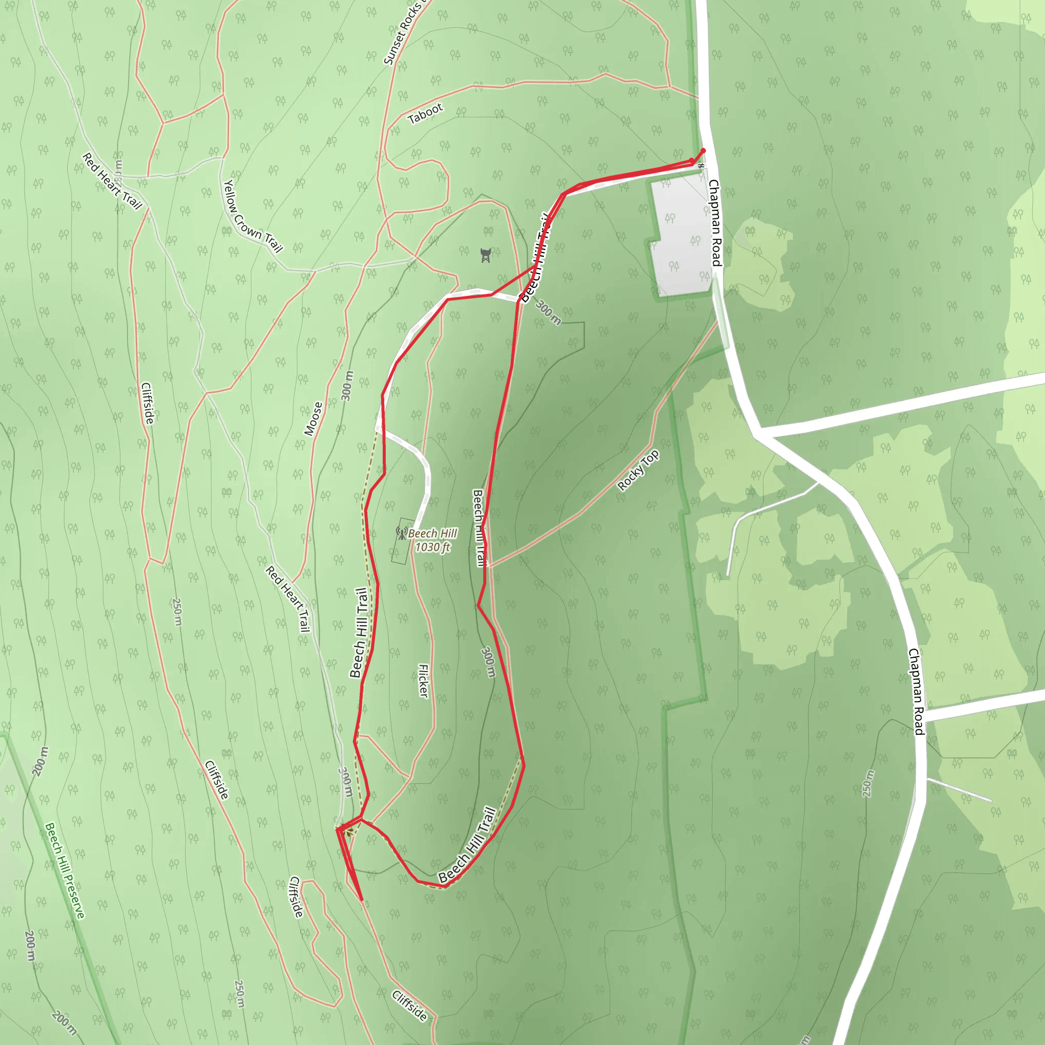 Beech Hill Loop from Chapman Road mobile static map