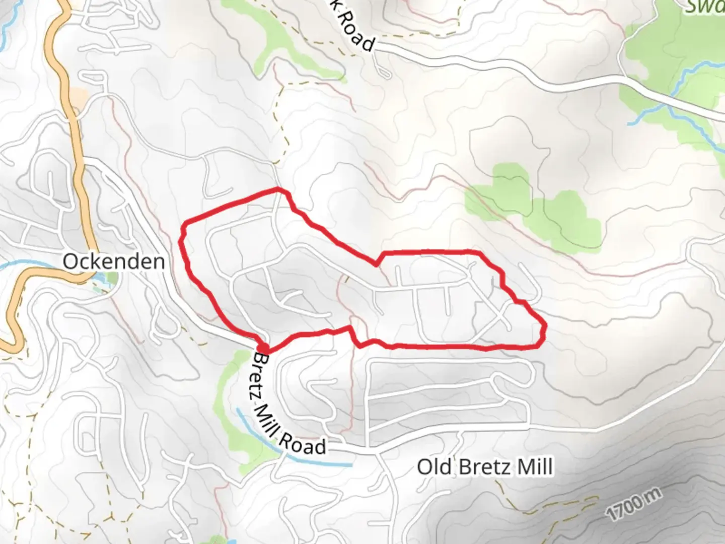 An image depicting the trail Bretz Mill Road Loop - North and its surrounding area.