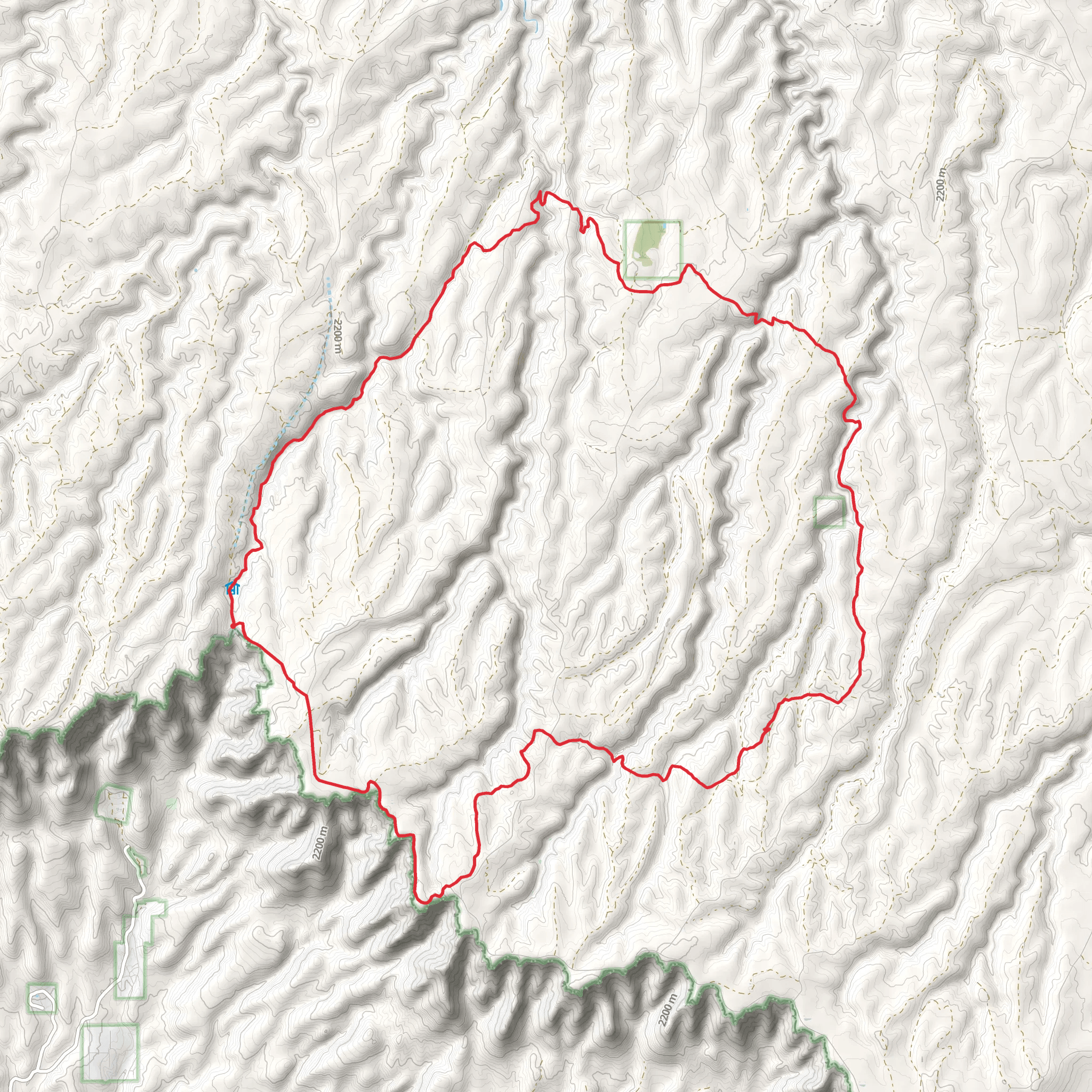 Dude Lake - Bear Canyon - U-Bar Loop Trail mobile static map