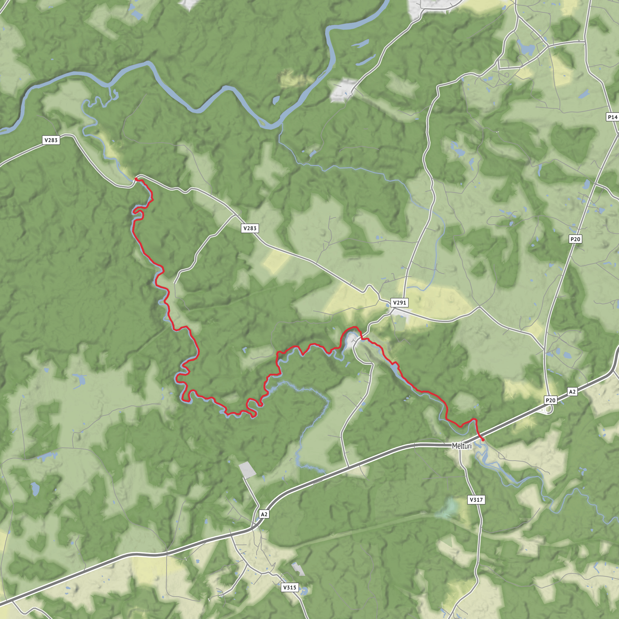Amata River Trail mobile static map