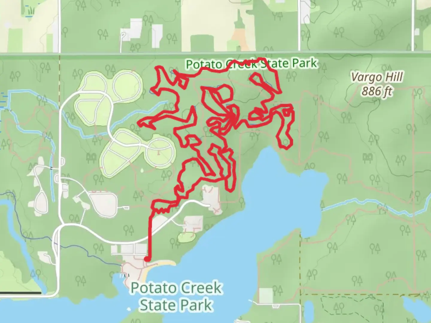 An image depicting the trail Peppermint Hill Loop and its surrounding area.